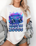 Y2K Boombox T-Shirt: Retro 2000s Chrome Font Graphic Tee