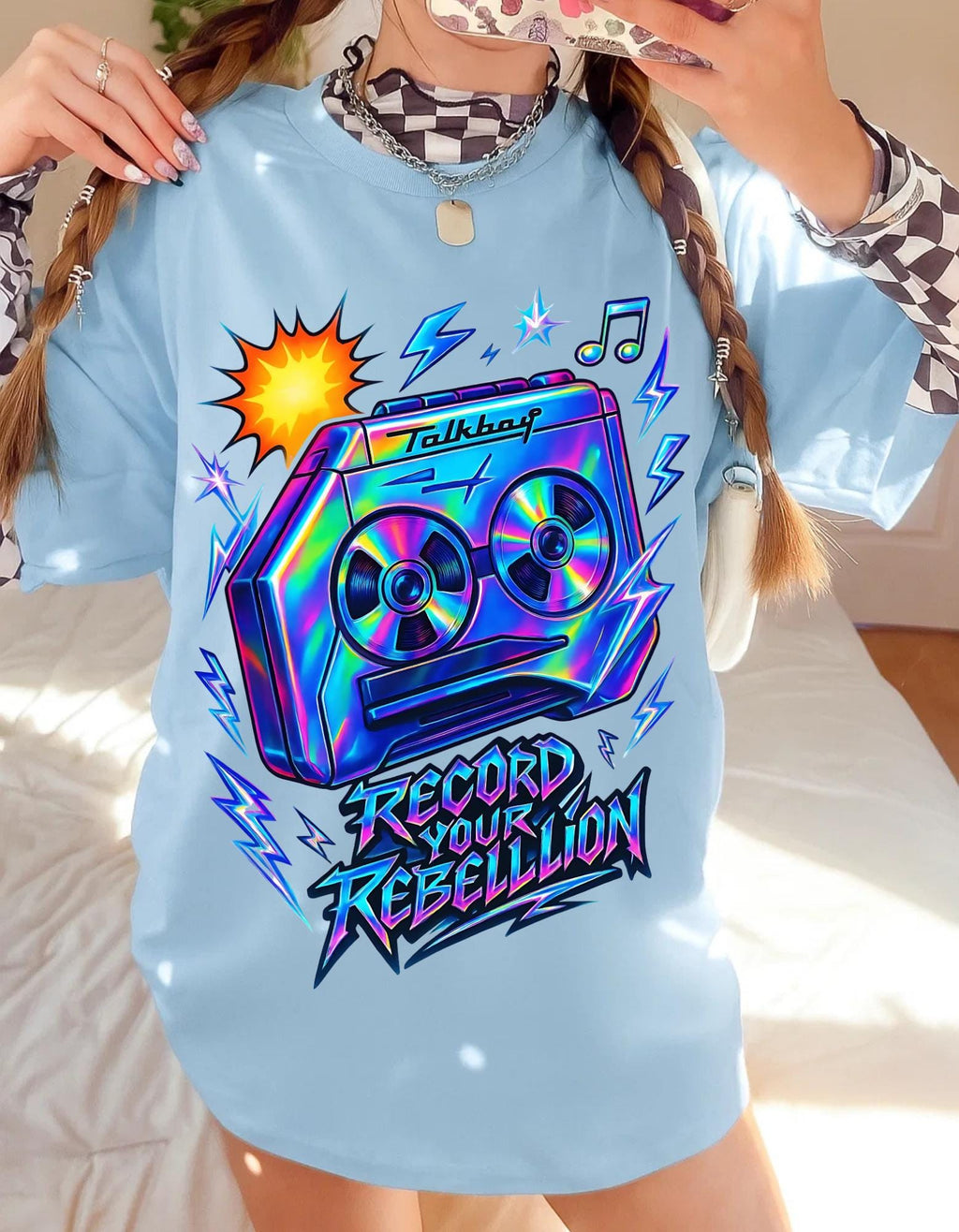 Retro Music Rebel Graphic Tee: Unisex Cotton T-Shirt