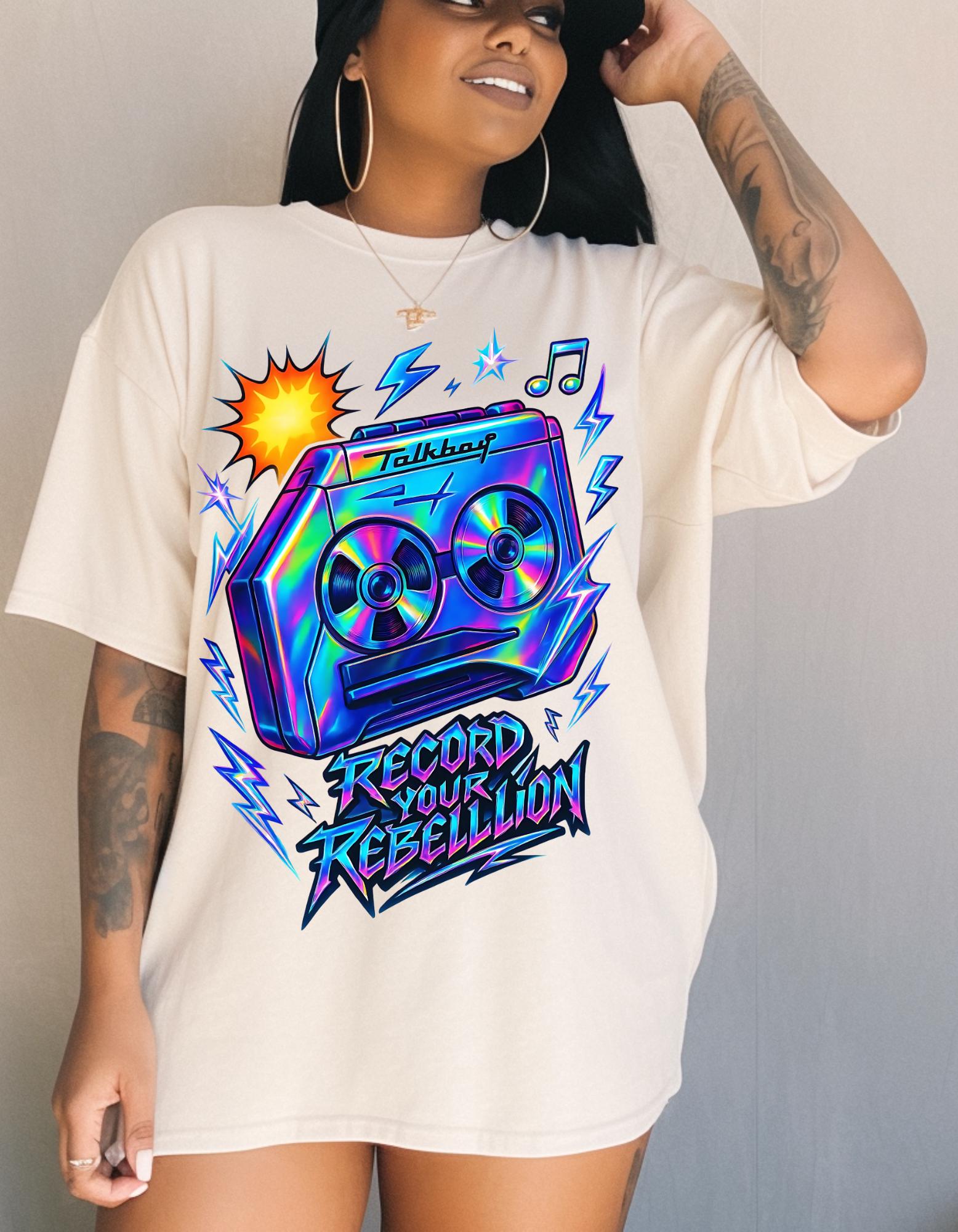 Retro Music Rebel Graphic Tee: Unisex Cotton T-Shirt