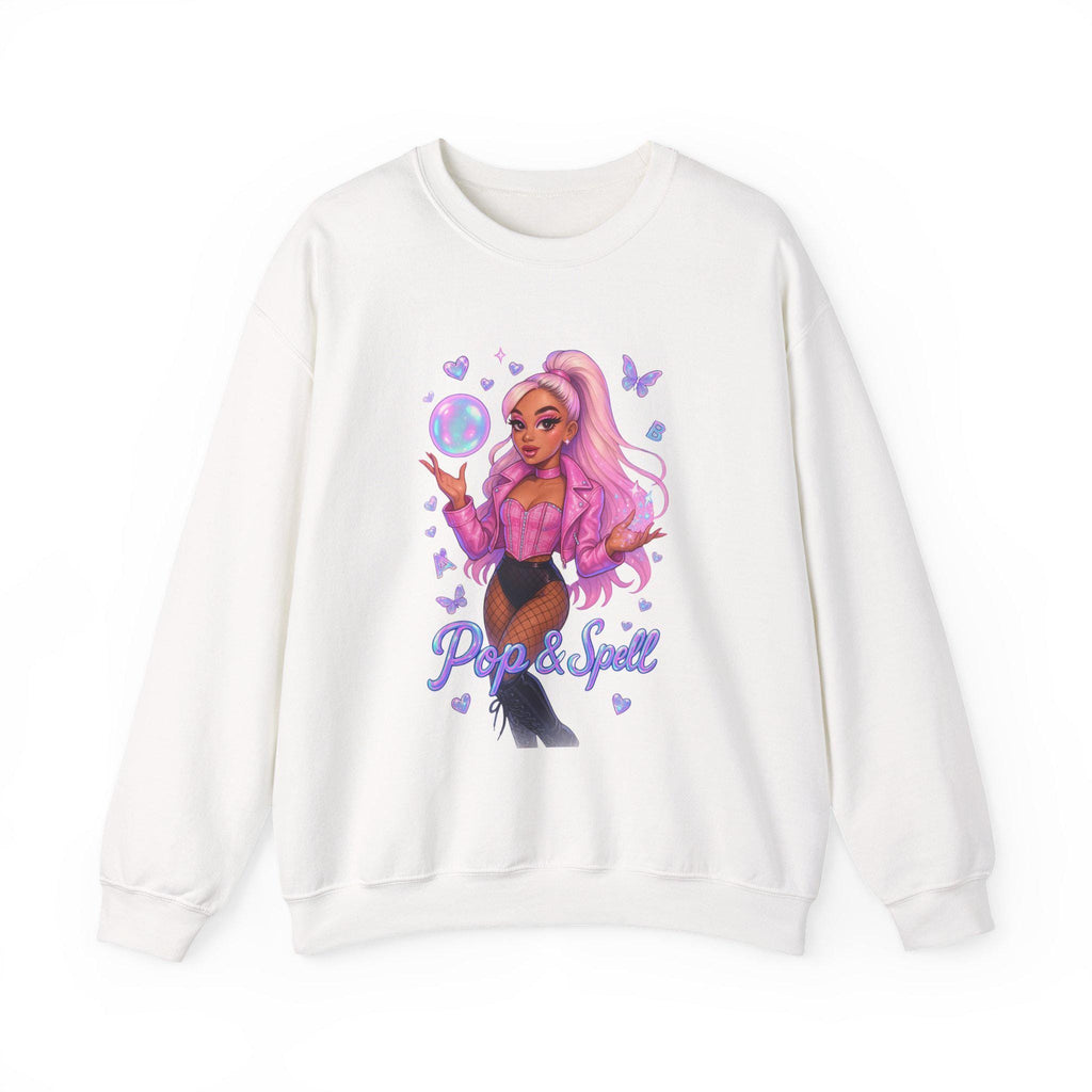 Pop & Spell Graphic Crewneck: Unisex Cozy Pullover Sweatshirt for Trendy Streetwear Enthusiasts