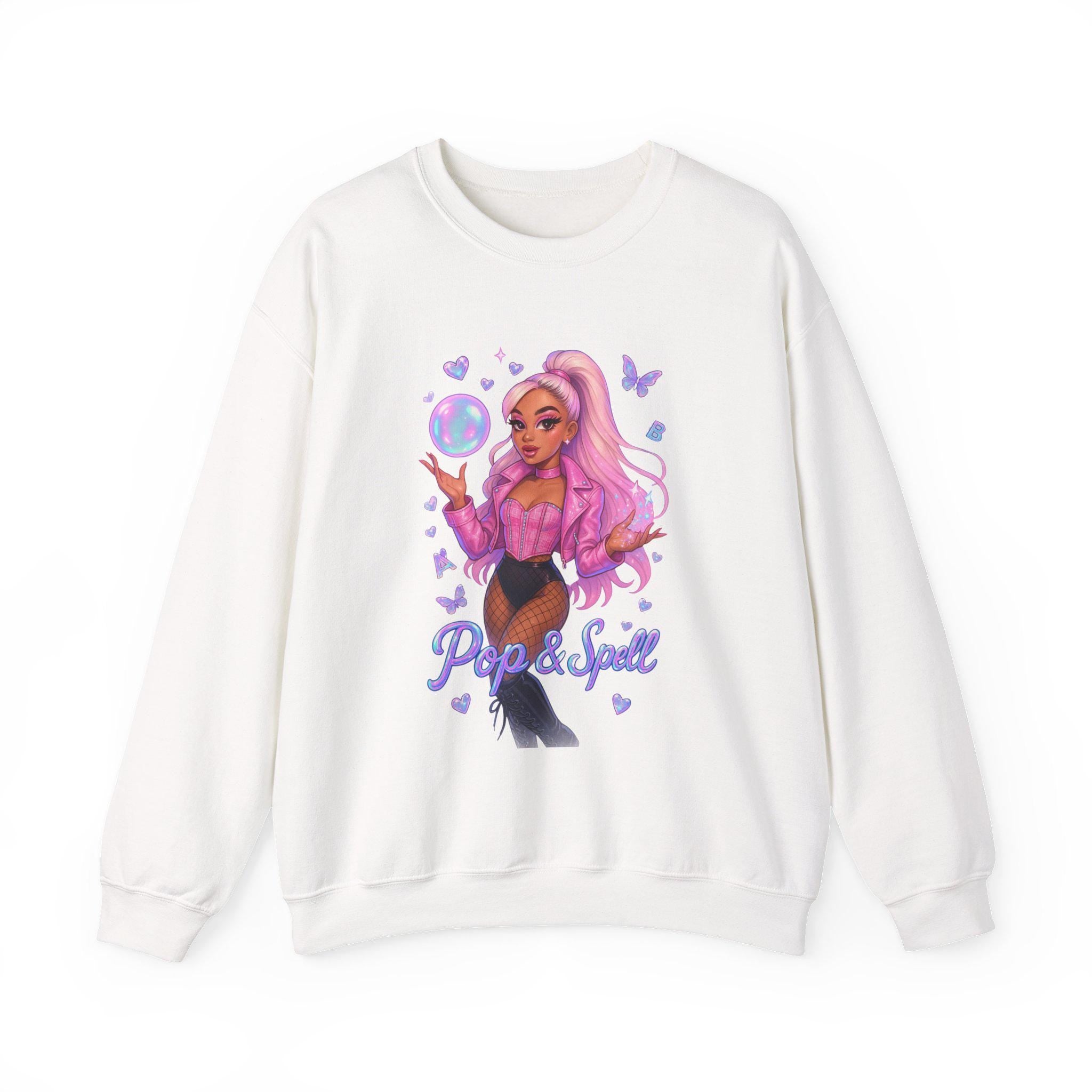 Pop & Spell Graphic Crewneck: Unisex Cozy Pullover Sweatshirt for Trendy Streetwear Enthusiasts