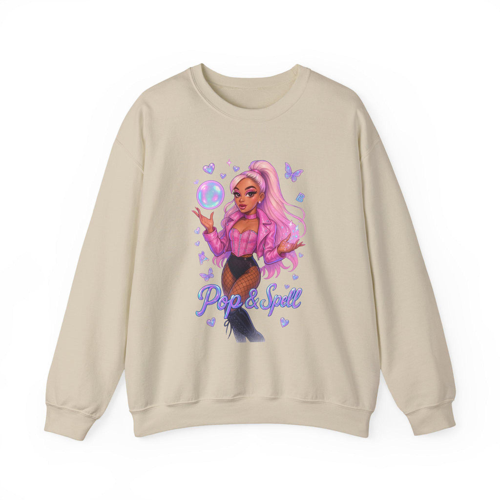Pop & Spell Graphic Crewneck: Unisex Cozy Pullover Sweatshirt for Trendy Streetwear Enthusiasts