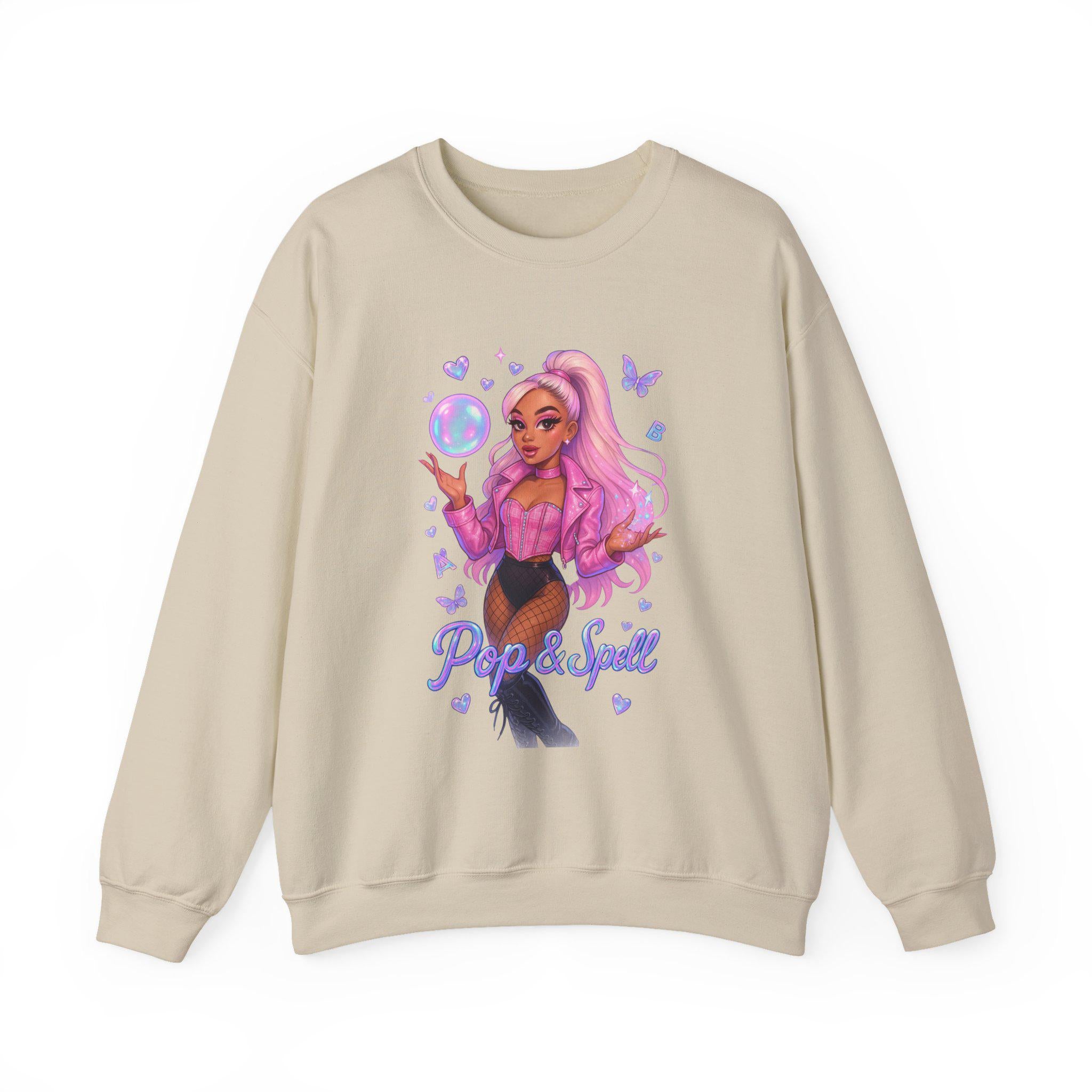 Pop & Spell Graphic Crewneck: Unisex Cozy Pullover Sweatshirt for Trendy Streetwear Enthusiasts