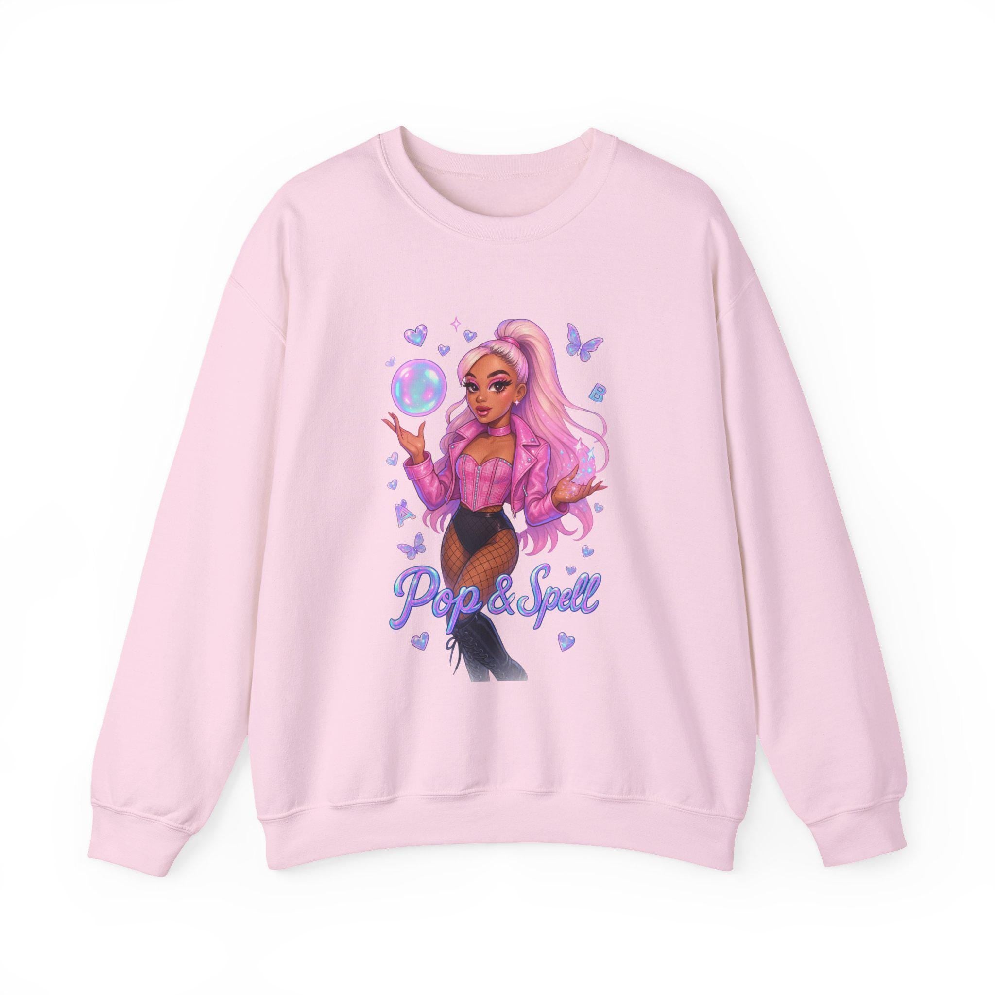 Pop & Spell Graphic Crewneck: Unisex Cozy Pullover Sweatshirt for Trendy Streetwear Enthusiasts