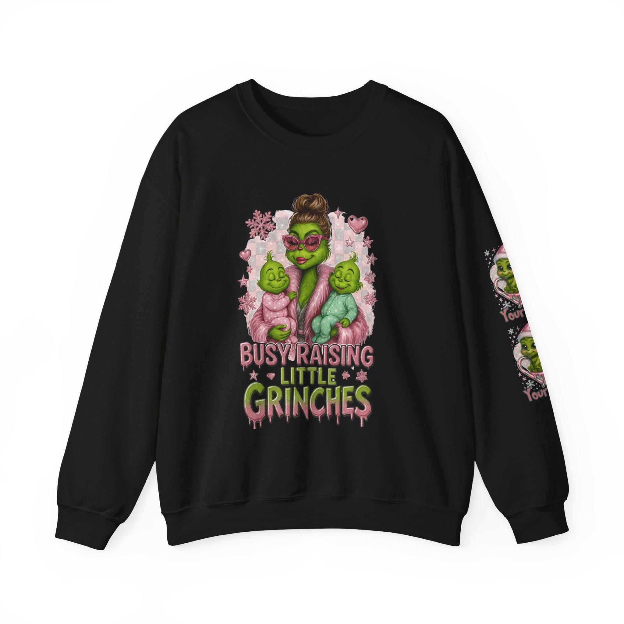Retro Festive Mom Sweatshirt: Raising Holiday Troublemakers - Funny Christmas Family Apparel