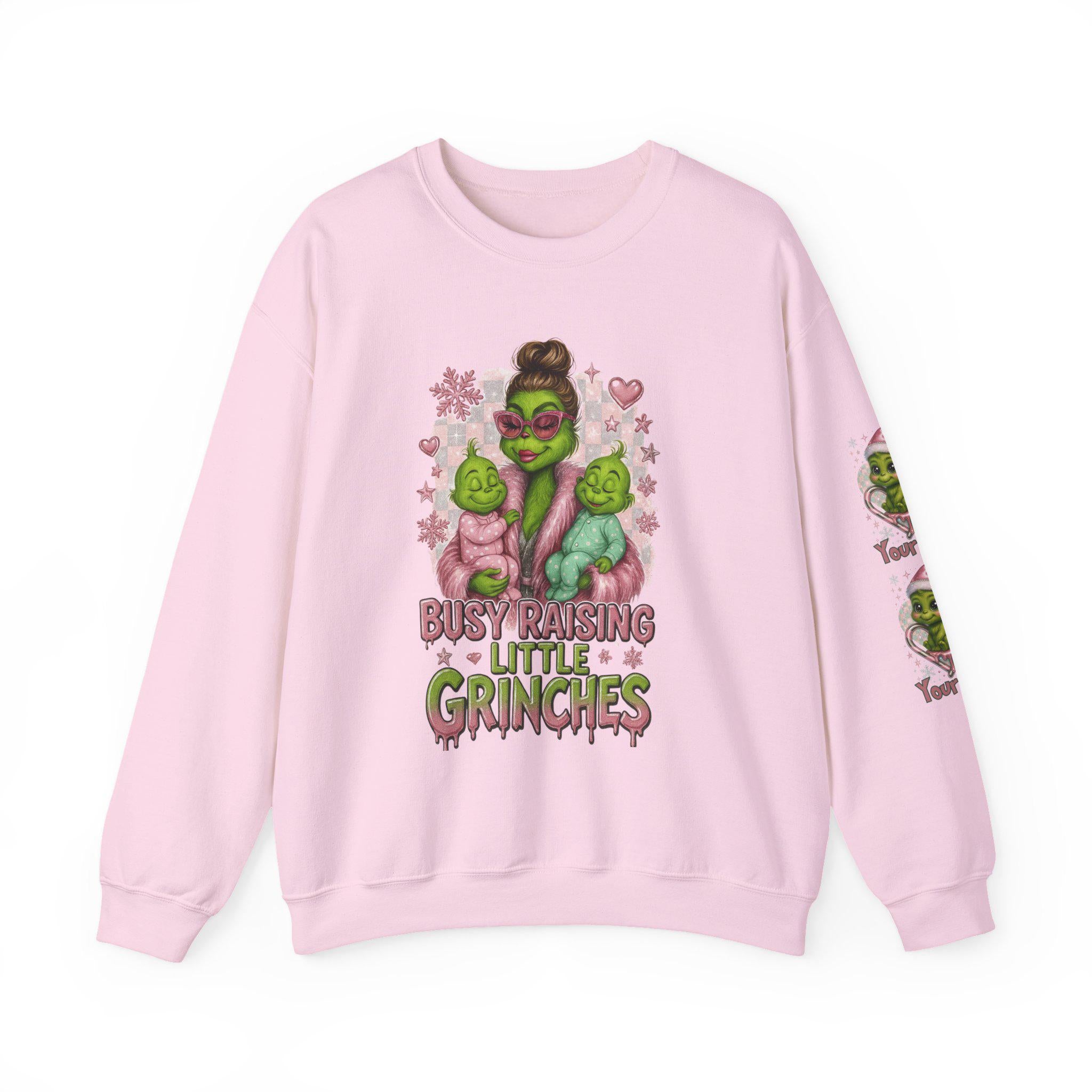 Retro Festive Mom Sweatshirt: Raising Holiday Troublemakers - Funny Christmas Family Apparel