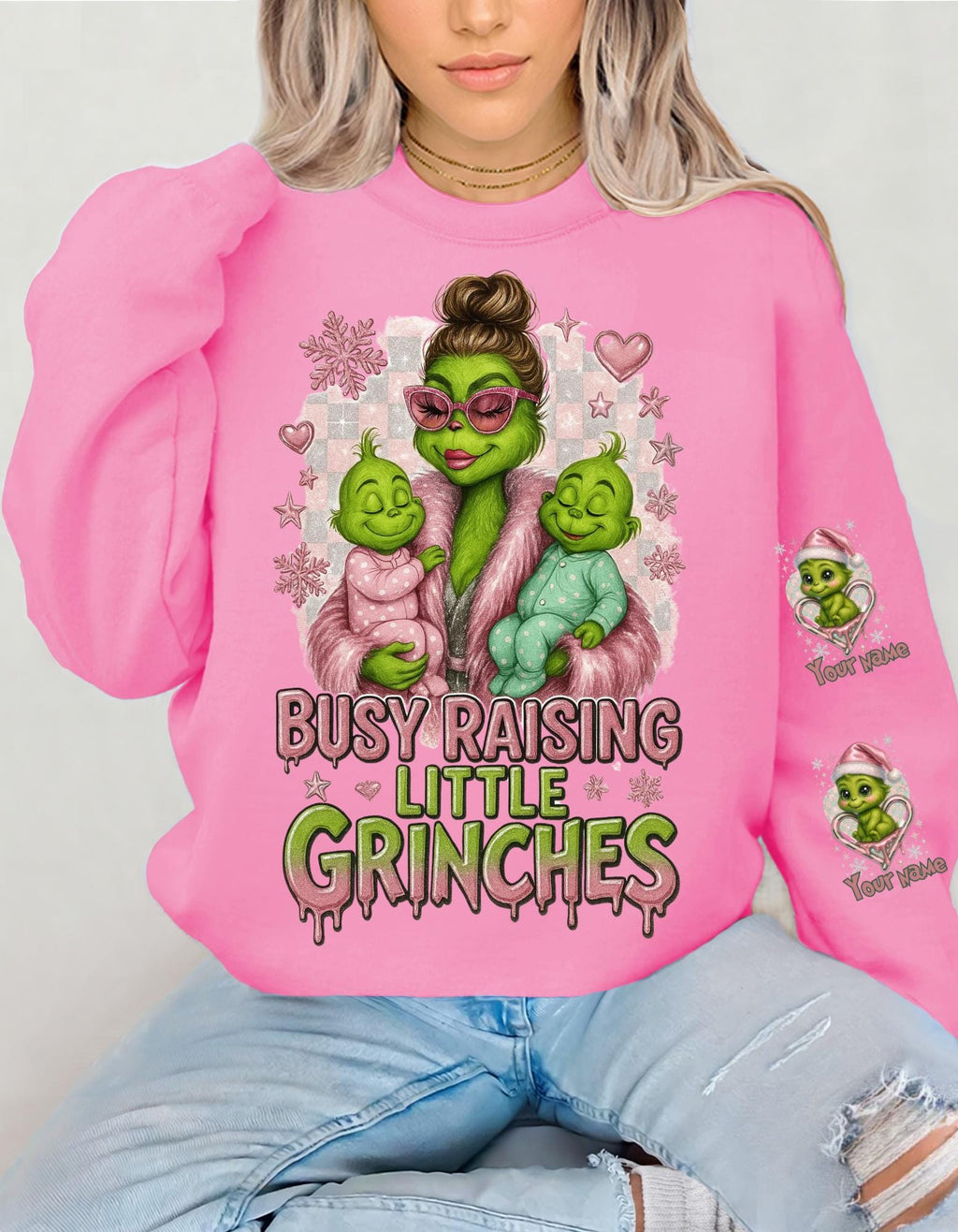 Retro Festive Mom Sweatshirt: Raising Holiday Troublemakers - Funny Christmas Family Apparel