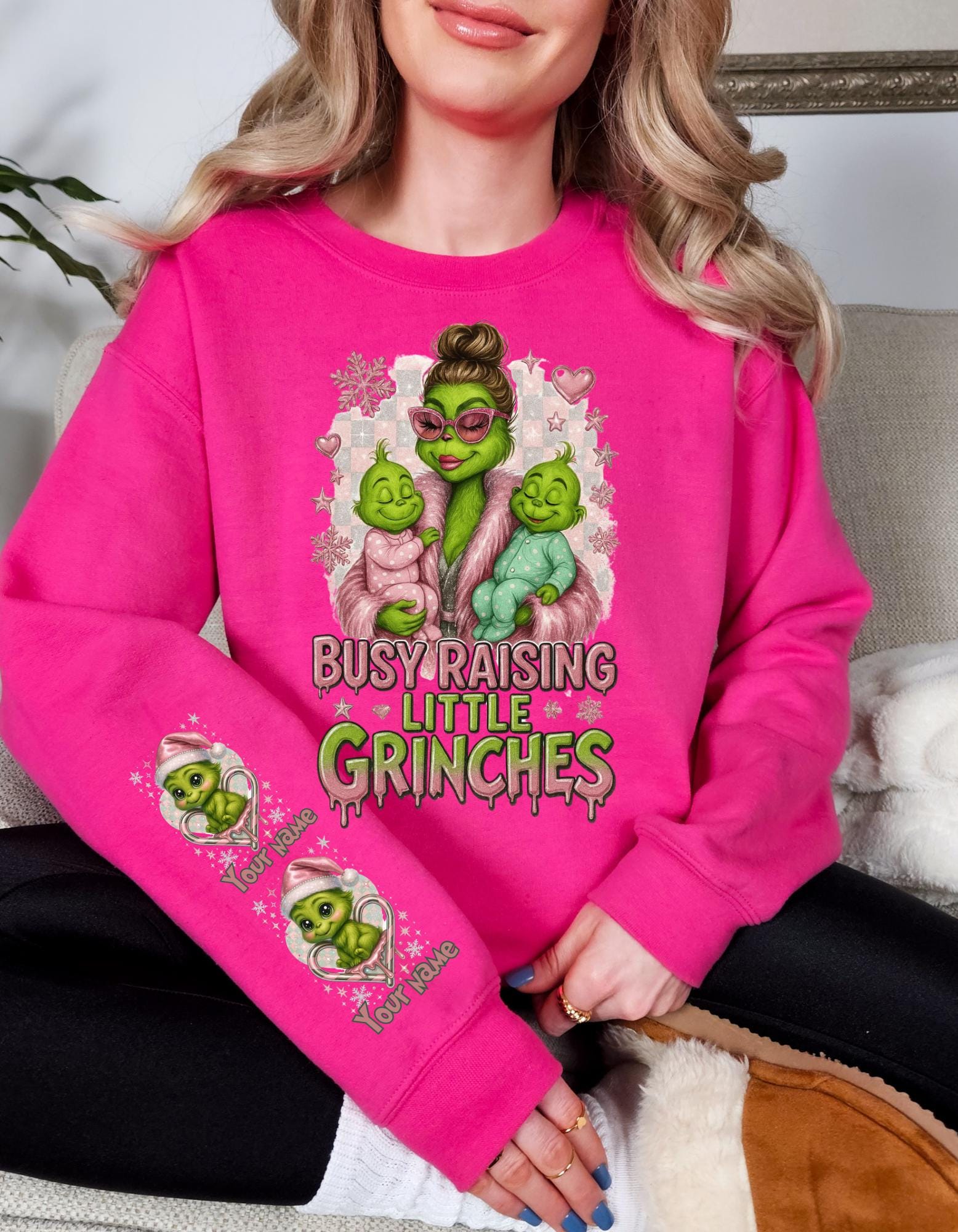 Retro Festive Mom Sweatshirt: Raising Holiday Troublemakers - Funny Christmas Family Apparel