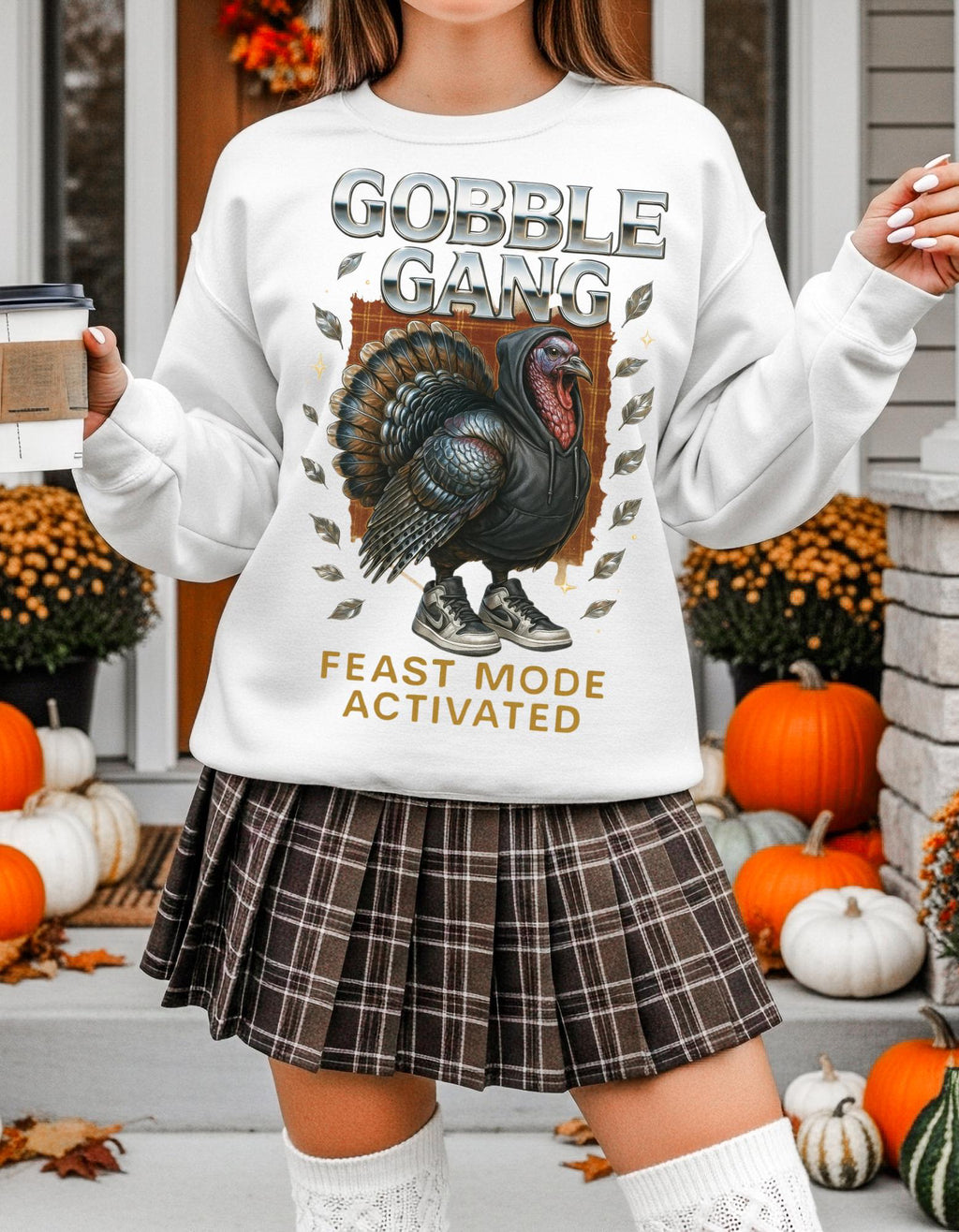 Thanksgiving Turkey Sneaker Sweatshirt: Retro Y2K Holiday Top