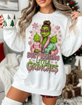 Retro Festive Mom Sweatshirt: Raising Holiday Troublemakers - Funny Christmas Family Apparel