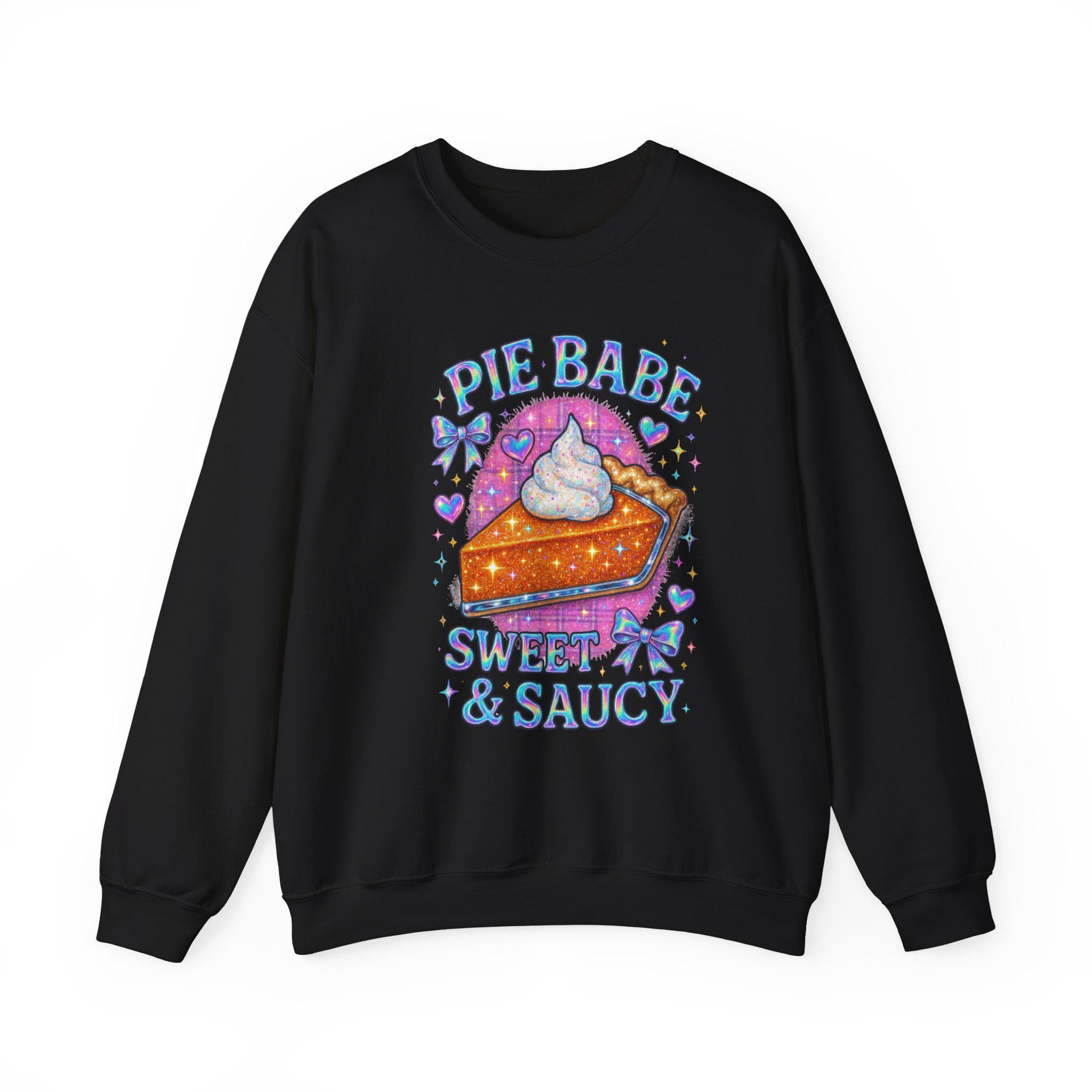 Y2K Holographic Pie Babe Sweatshirt - Retro 90s Jumper