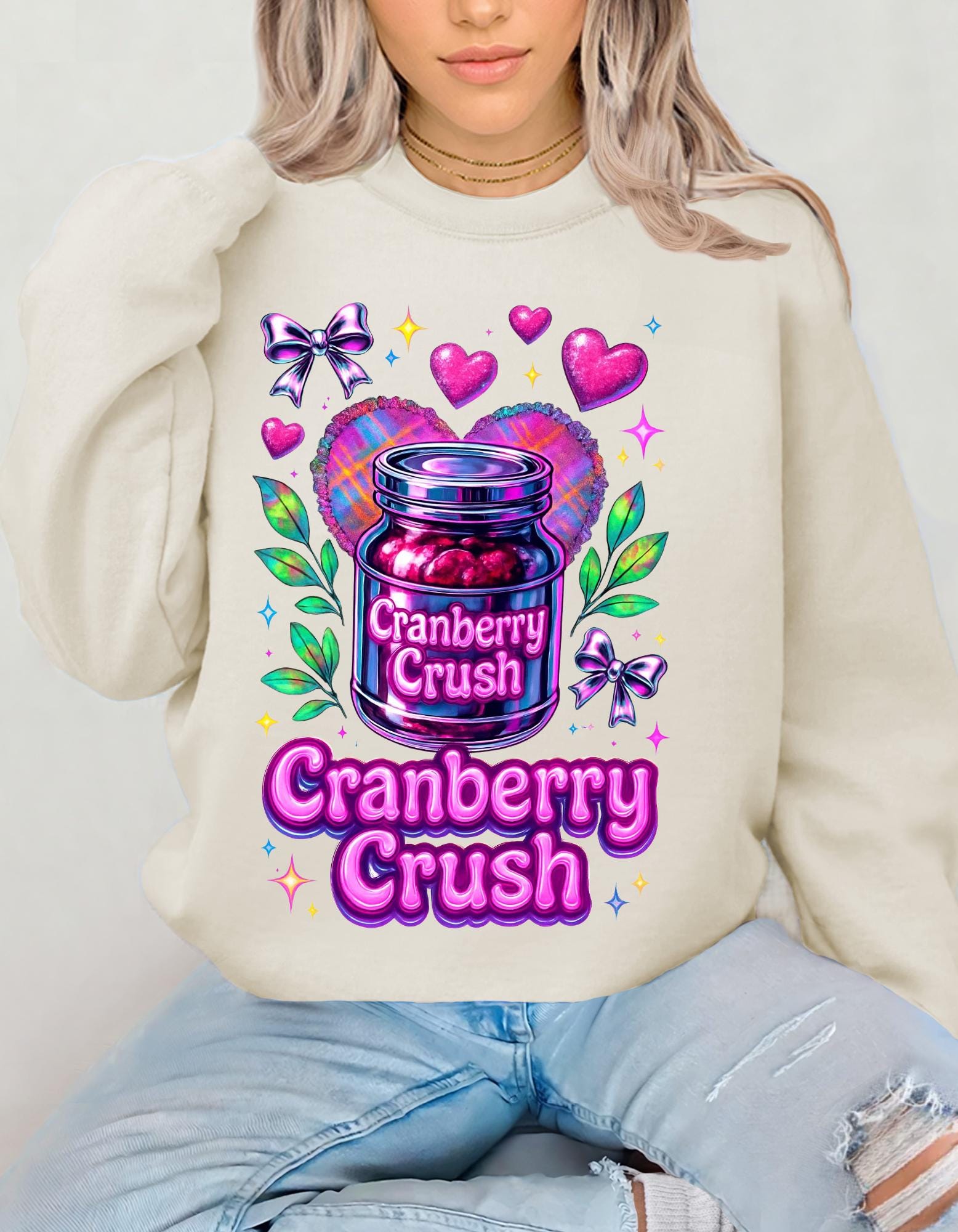 Cozy Cranberry Crush Sweatshirt: Fun Fall Crewneck Design for Casual Everyday Wear