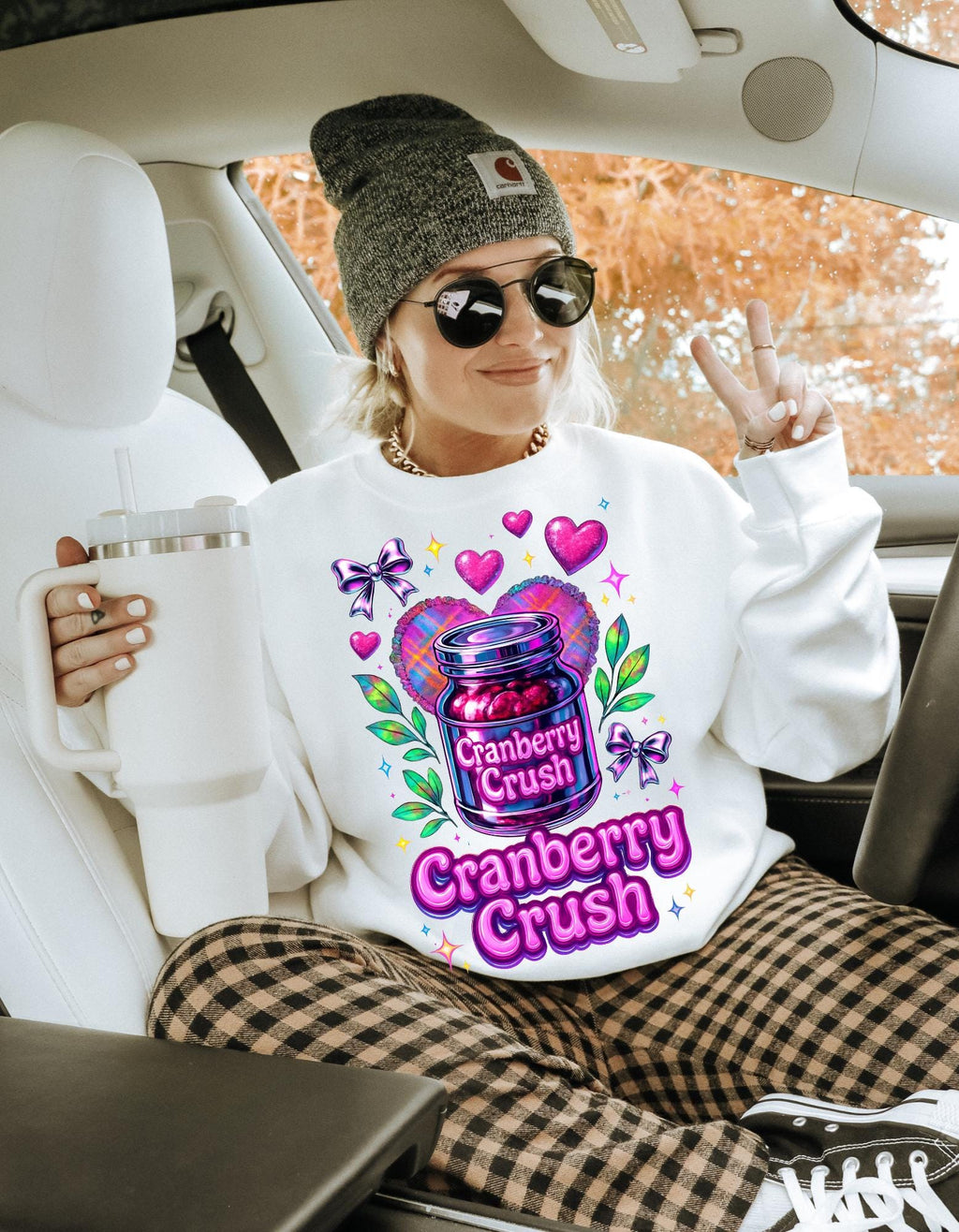 Cozy Cranberry Crush Sweatshirt: Fun Fall Crewneck Design for Casual Everyday Wear