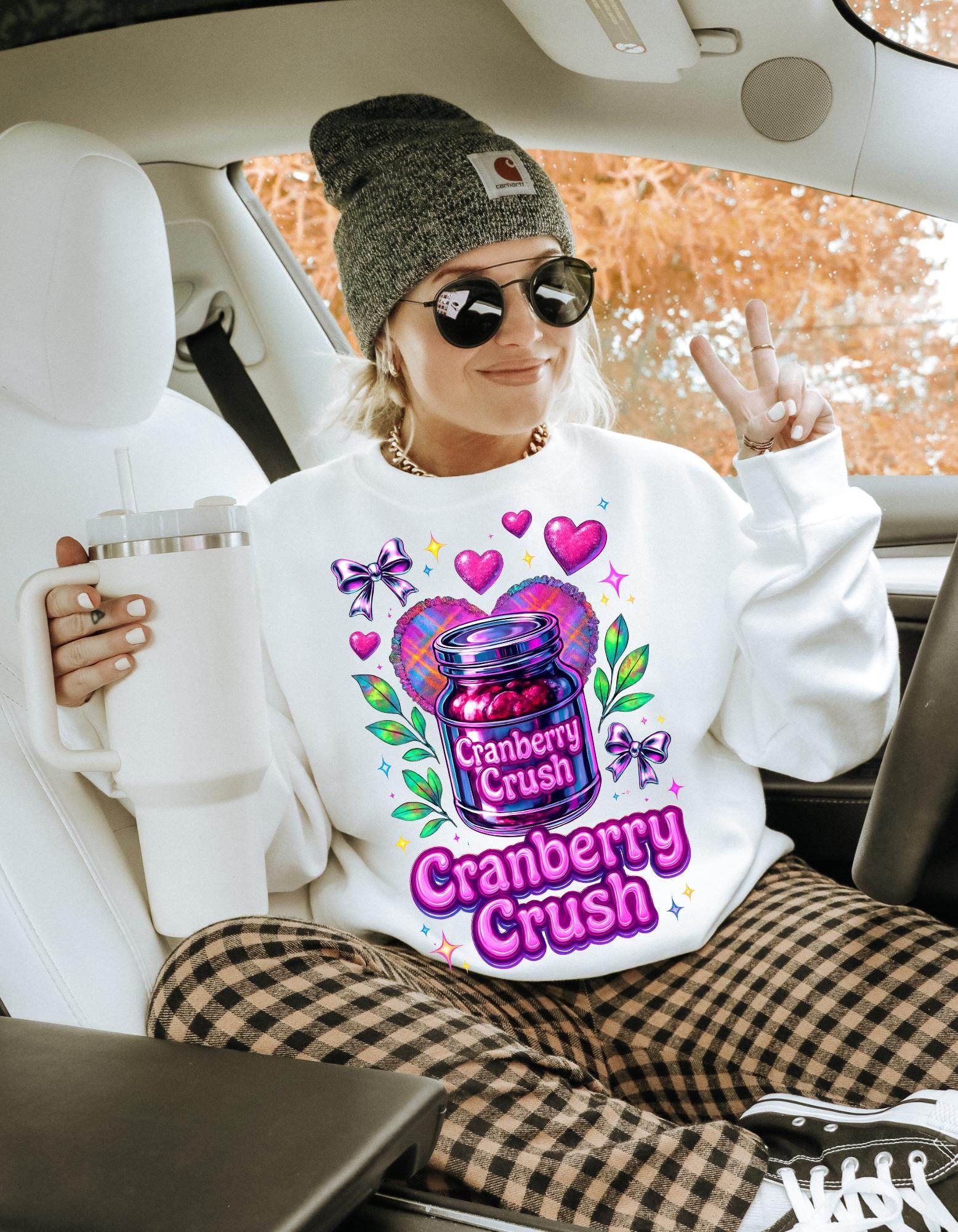 Cozy Cranberry Crush Sweatshirt: Fun Fall Crewneck Design for Casual Everyday Wear