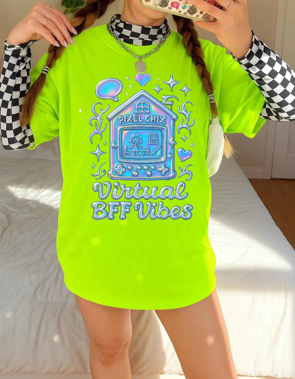Virtual BFF Vibes Unisex Softstyle T-Shirt, Cute Graphic Tee, Best Friend Gift, Quirky Apparel,