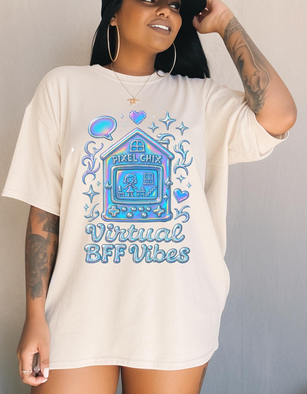 Virtual BFF Vibes Unisex Softstyle T-Shirt, Cute Graphic Tee, Best Friend Gift, Quirky Apparel,