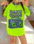 Vibrant Neon Speaker Graphic Tee: Y2K Retro Festival Shirt for Music Lovers & Hipsters