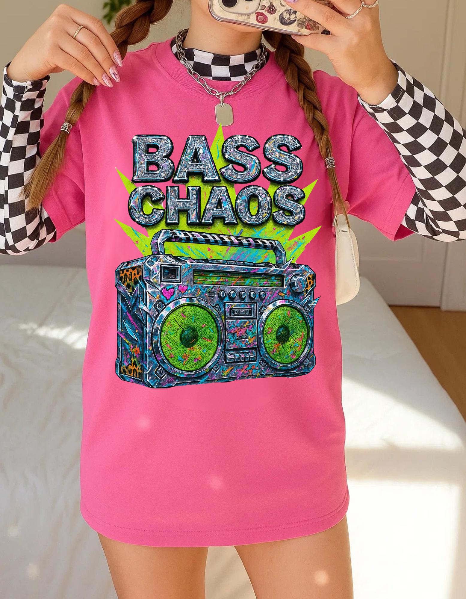 Vibrant Neon Speaker Graphic Tee: Y2K Retro Festival Shirt for Music Lovers & Hipsters