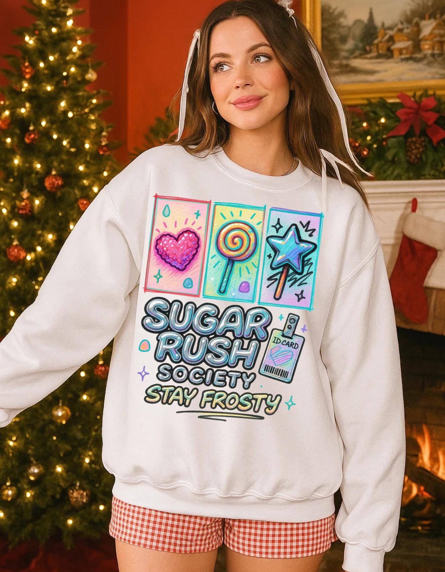 Festive Candy Land Nutcracker Christmas Sweatshirt: Cozy Y2K Holiday Jumper for Sweet Tooth Lovers