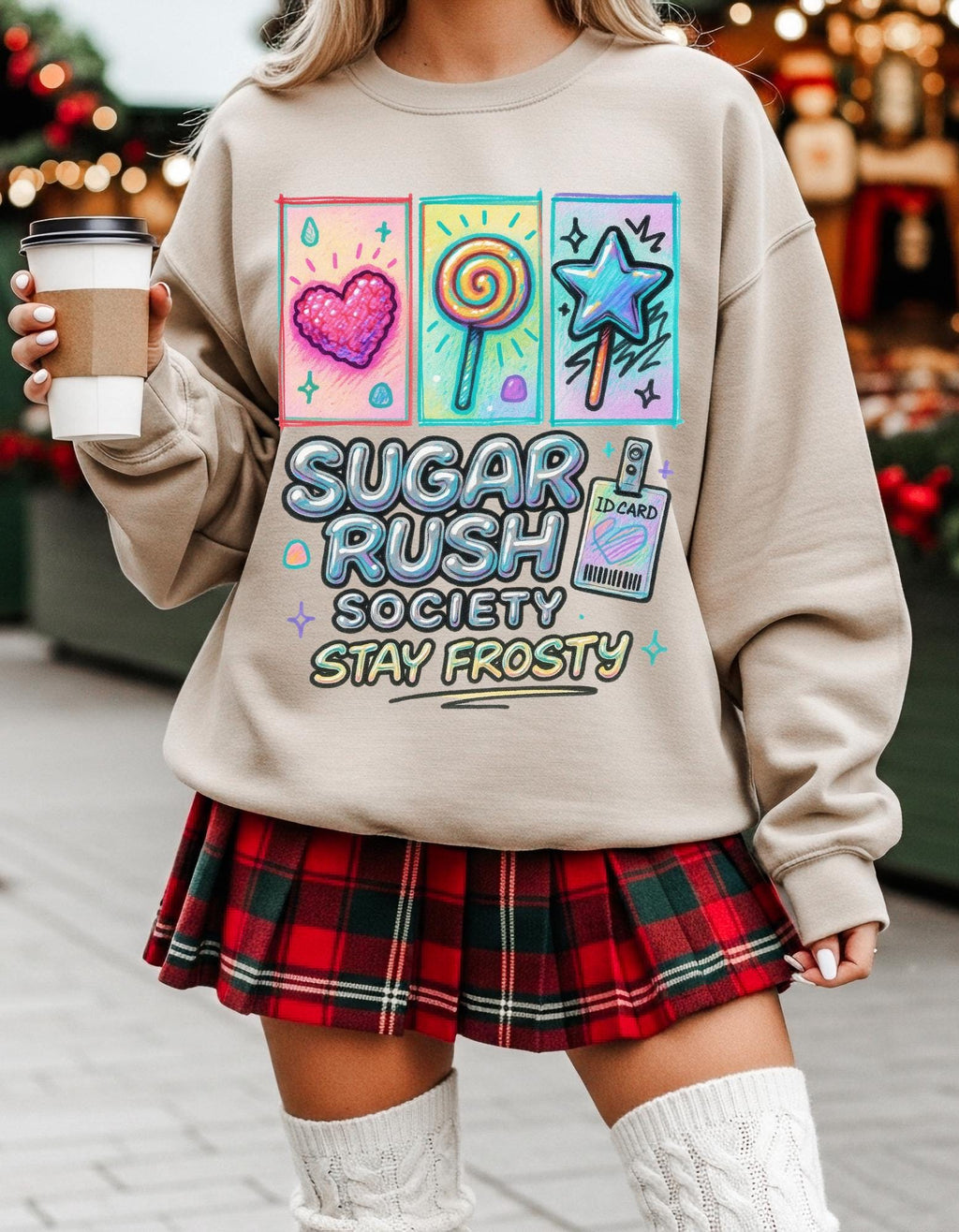 Festive Candy Land Nutcracker Christmas Sweatshirt: Cozy Y2K Holiday Jumper for Sweet Tooth Lovers