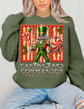 Festive Nutcracker Candyland Commander Sweatshirt: Y2K Chrome Holiday Crewneck Jumper for Christmas