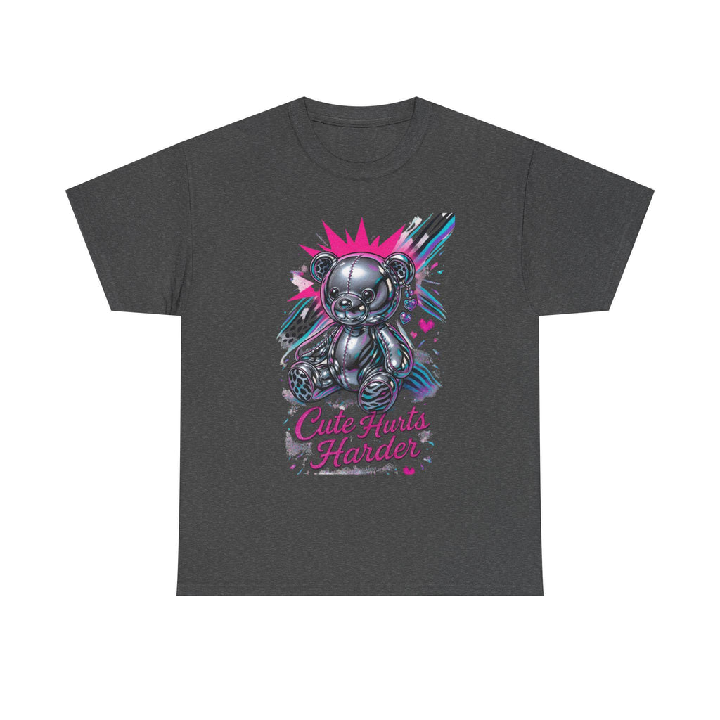 Y2K Chrome Bear Graphic Tee: Unisex Kawaii retro Fashion Heavy Cotton T-Shirt