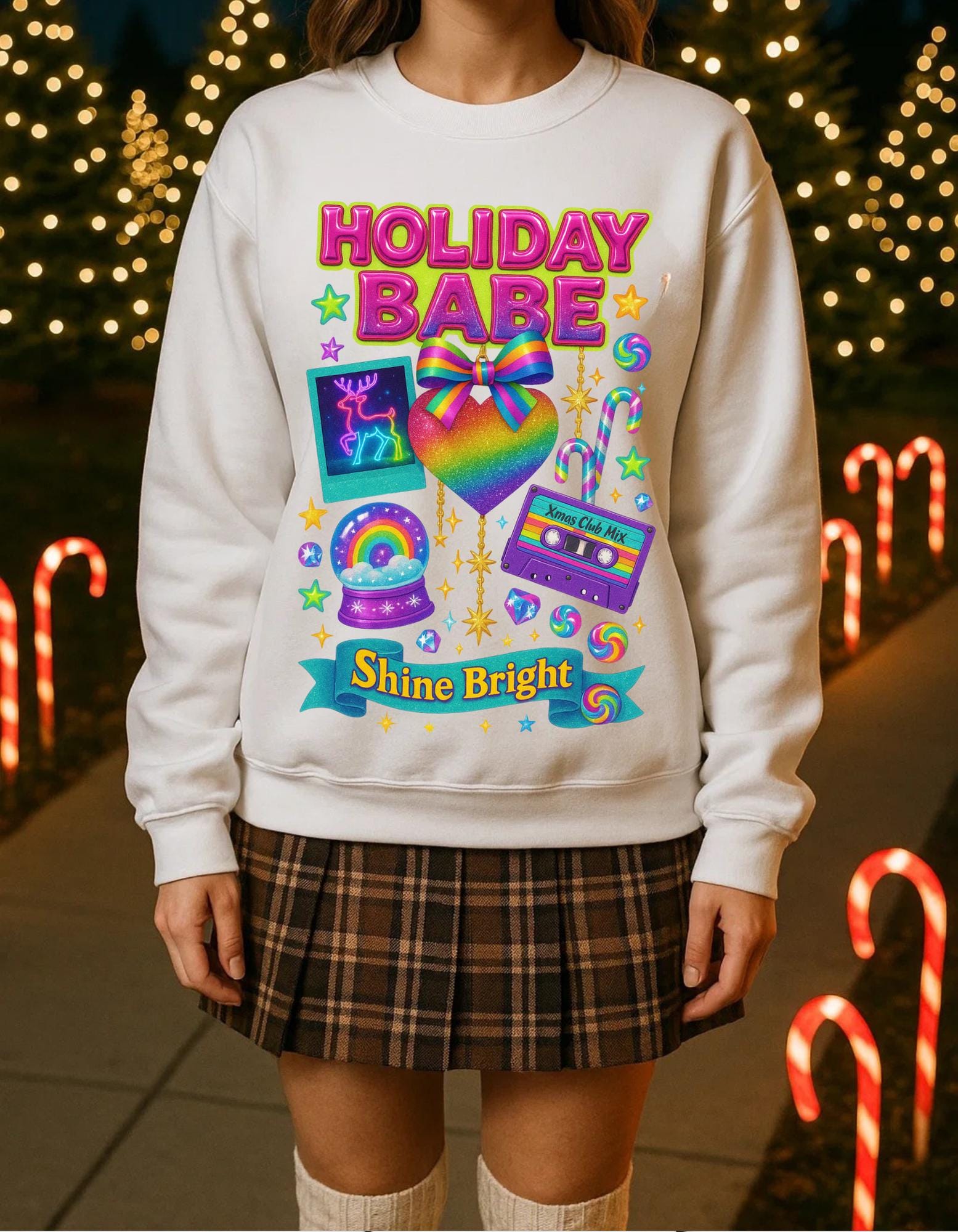 Shine Bright Holiday Sweatshirt: Unisex Crewneck Winter Fashion