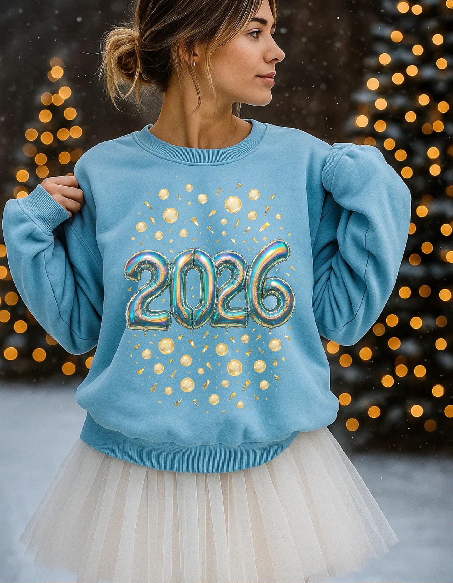 2026 New Year Celebration Unisex Crewneck Sweatshirt: Cozy Holiday Pullover for Festive Lounging