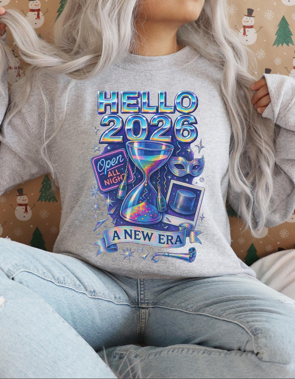 Hello 2026 Crewneck Sweatshirt | New Year Unisex Pullover | Celebration Graphic Apparel