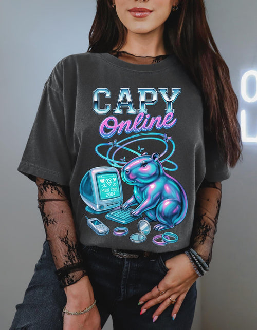 Capy Online T-Shirt: Unisex Gamer Tee, Animal Lover Gift