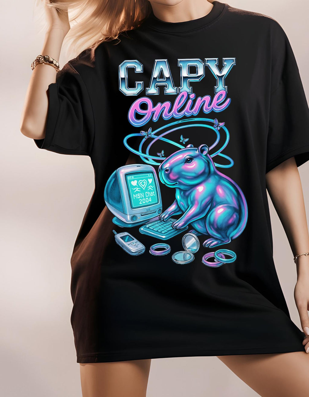 Capy Online T-Shirt: Unisex Gamer Tee, Animal Lover Gift