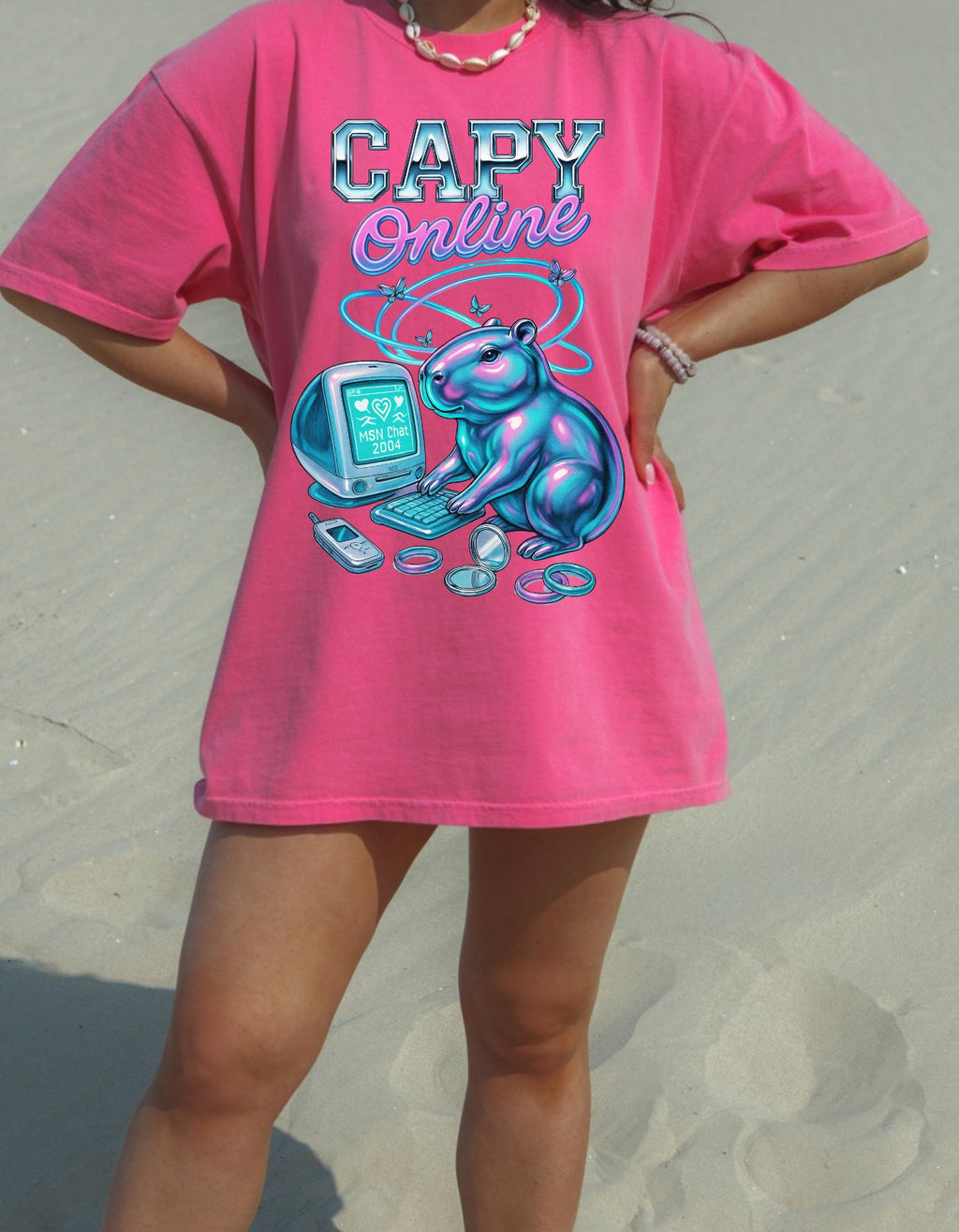 Capy Online T-Shirt: Unisex Gamer Tee, Animal Lover Gift