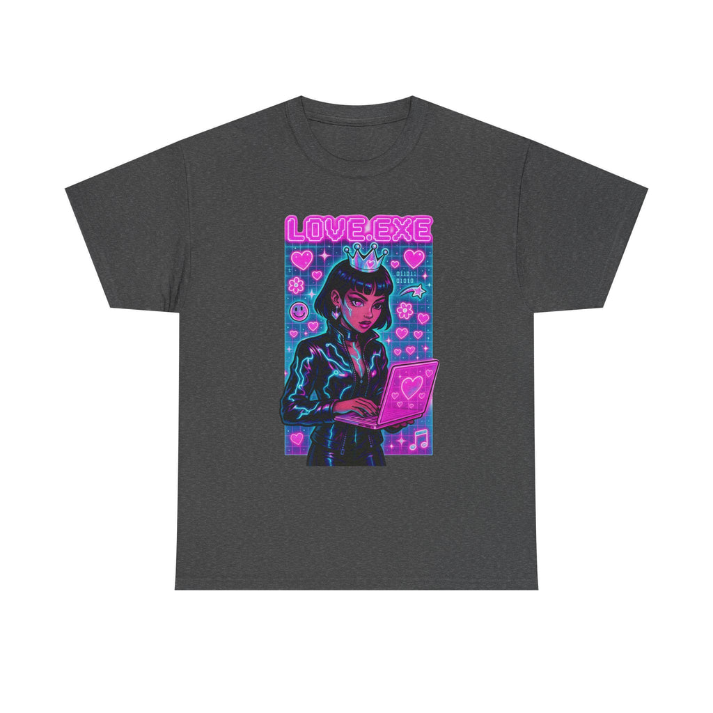 Y2K Cyber Love Exe Graphic Tee - Hacker Girl Retro T-Shirt
