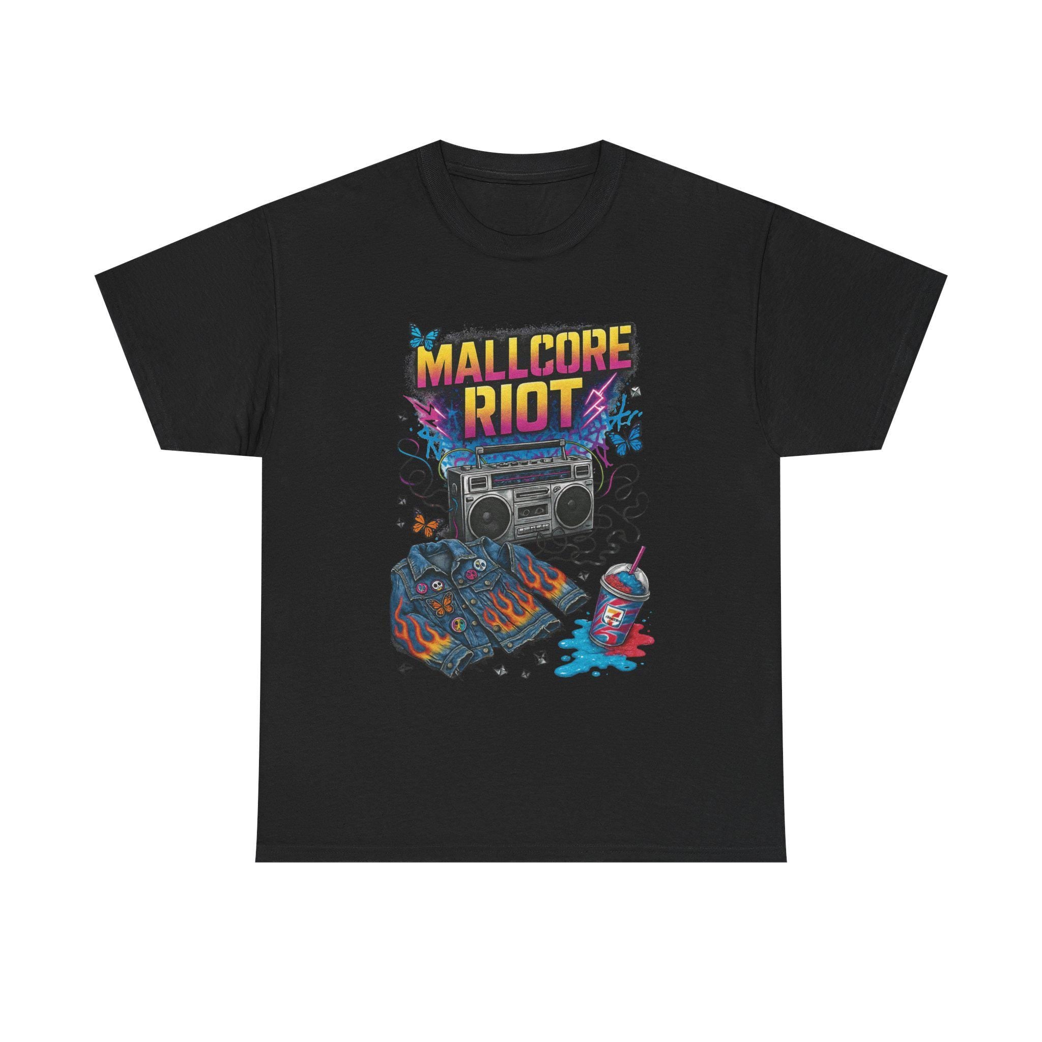 Mallcore Riot Graphic Tee: 90s Grunge Skater Style Alternative Streetwear Fashion
