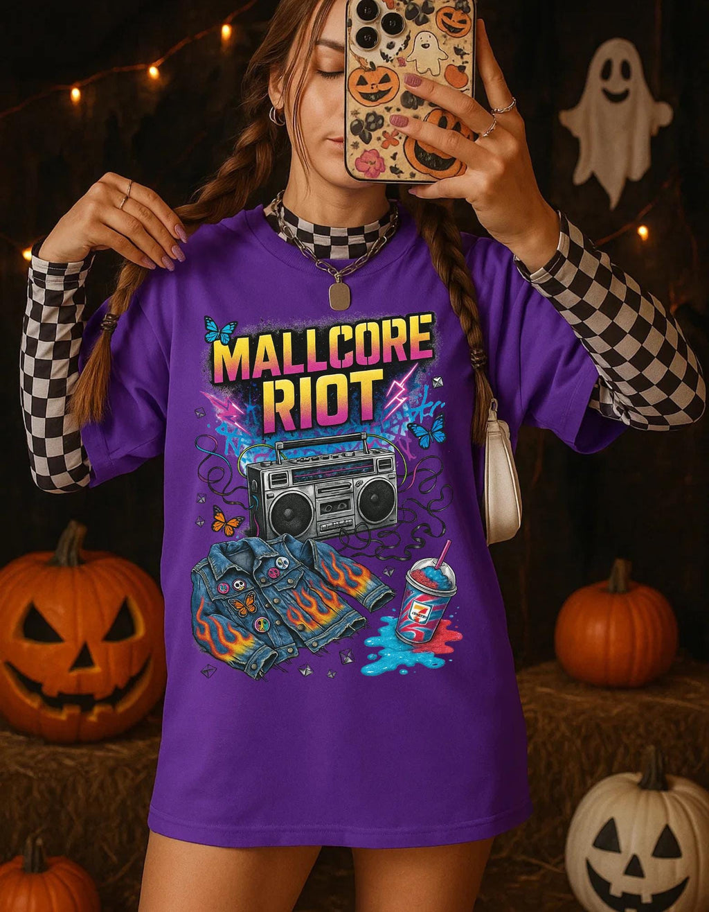 Mallcore Riot Graphic Tee: 90s Grunge Skater Style Alternative Streetwear Fashion
