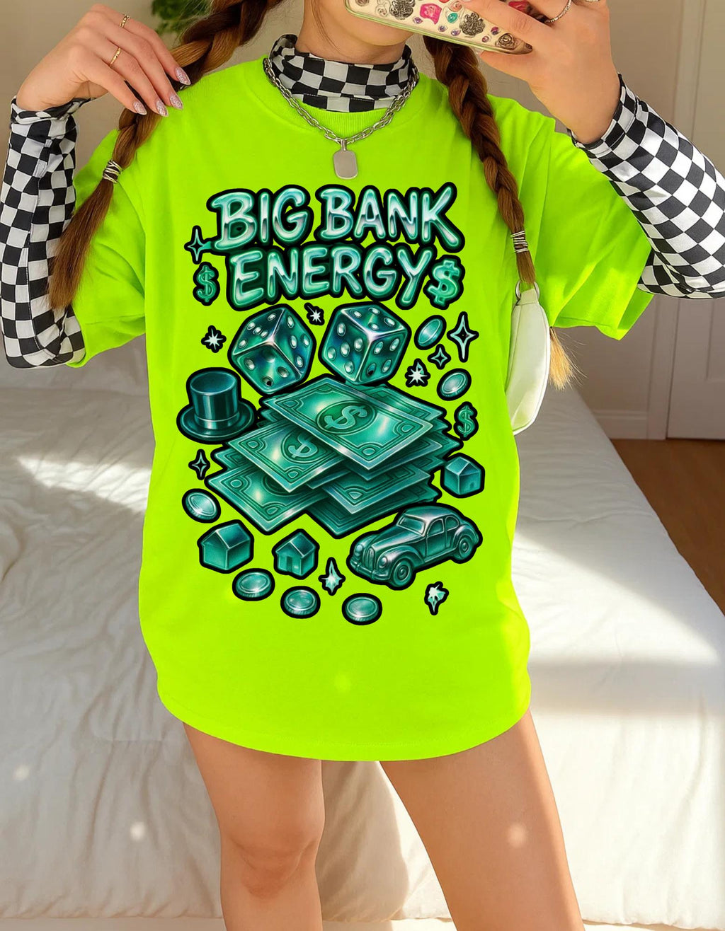 Big Bank Energy Graphic Tee: Y2K Money Moves Streetwear Shirt