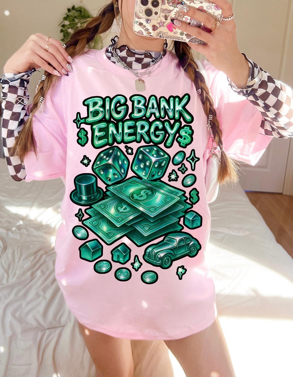 Big Bank Energy Graphic Tee: Y2K Money Moves Streetwear Shirt