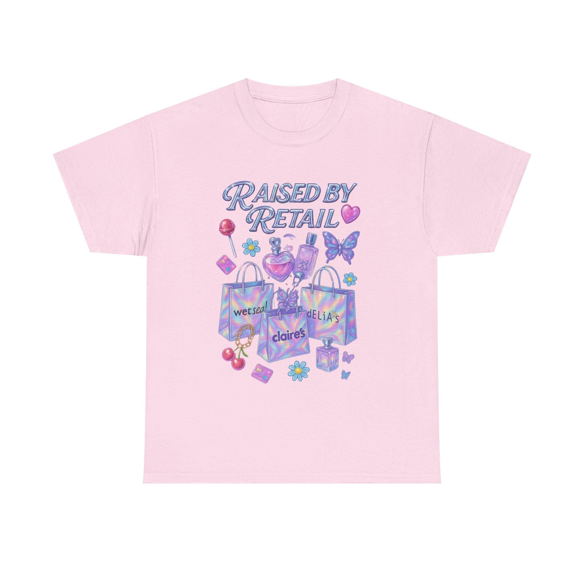 Raised by Retail Graphic Tee | Y2K Nostalgia Shirt | Mall Babe Era T-Shirt