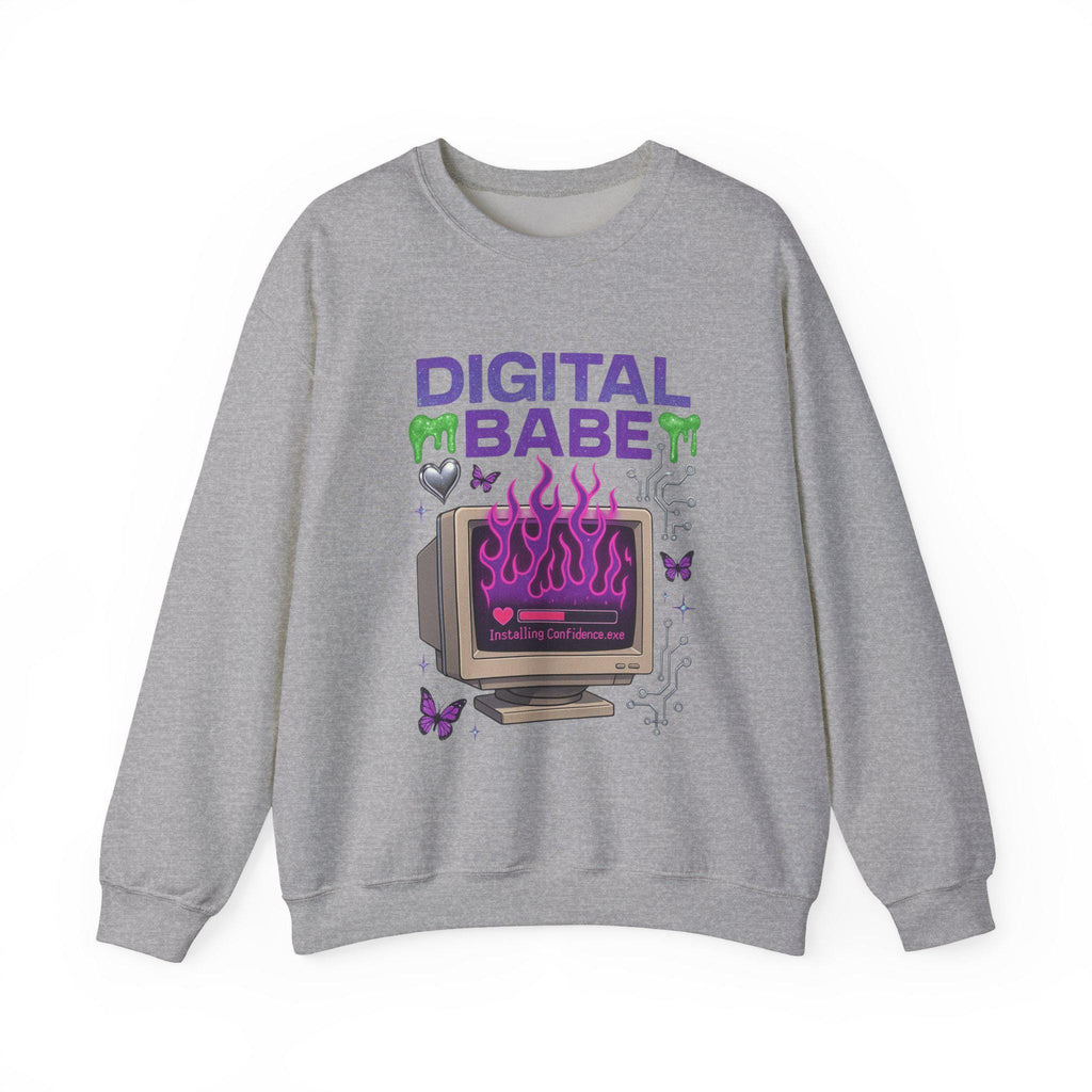 Y2K Cyber Girl Sweatshirt | Retro Computer Graphic Crewneck