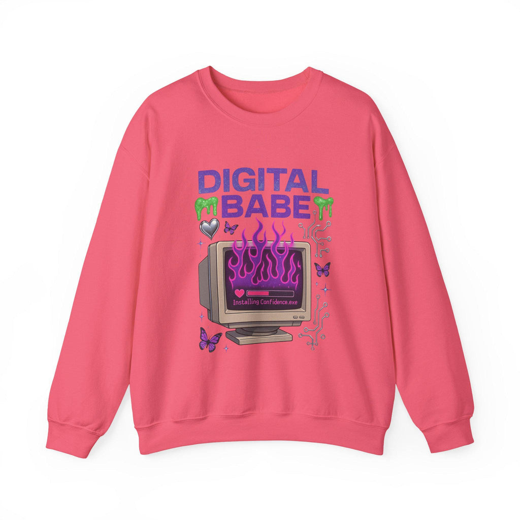Y2K Cyber Girl Sweatshirt | Retro Computer Graphic Crewneck