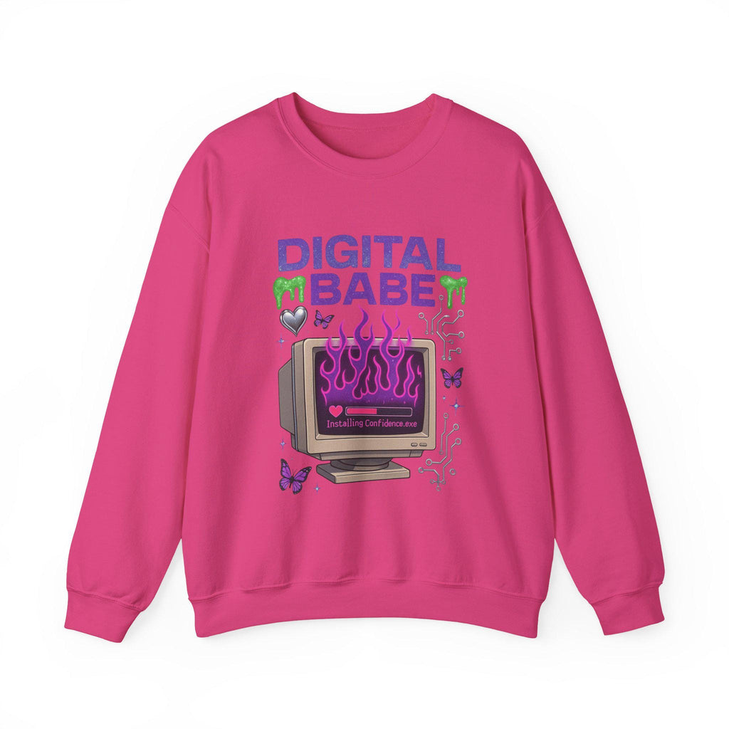 Y2K Cyber Girl Sweatshirt | Retro Computer Graphic Crewneck