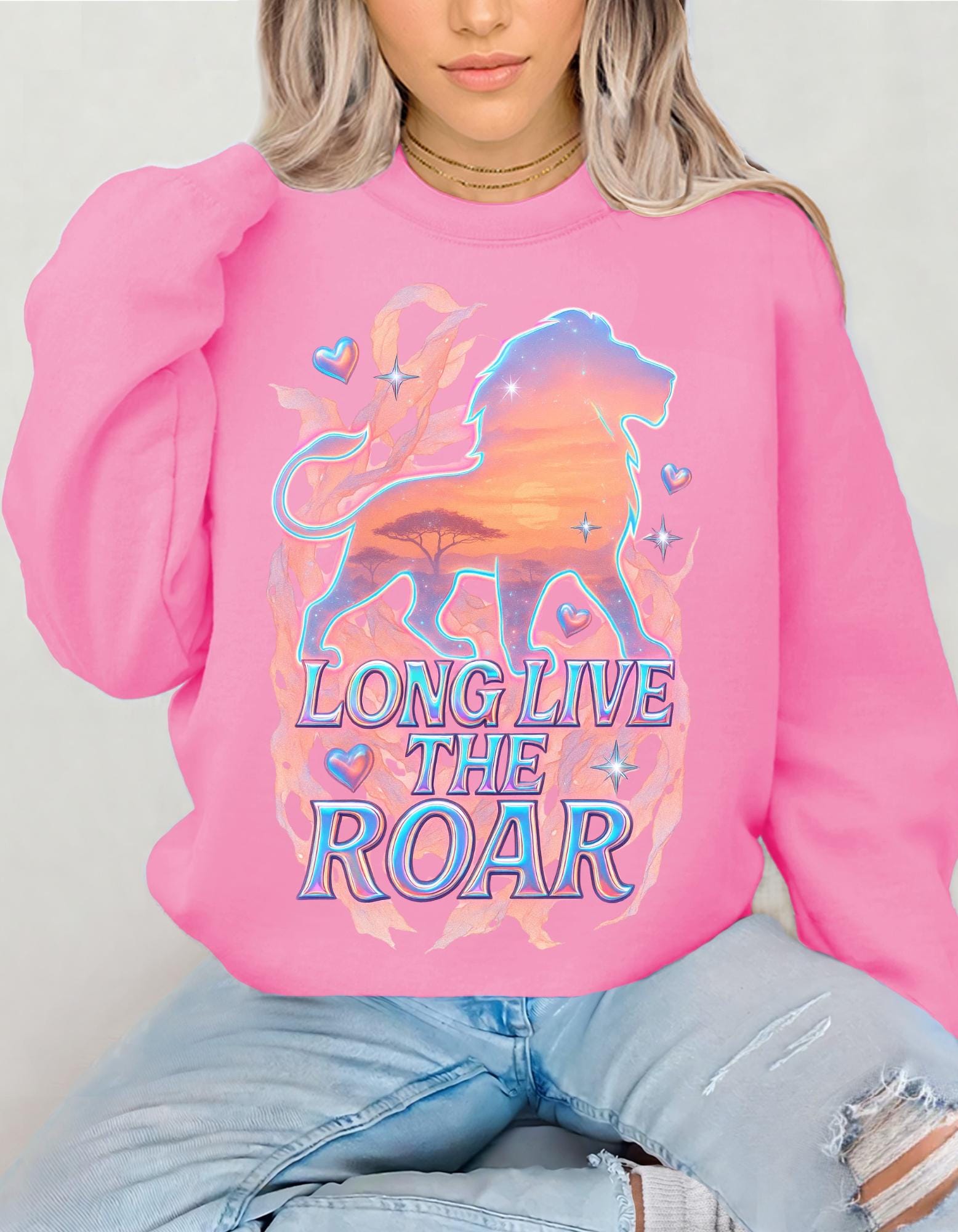 Long Live The Roar Sweatshirt: Unisex Cotton-Poly Blend