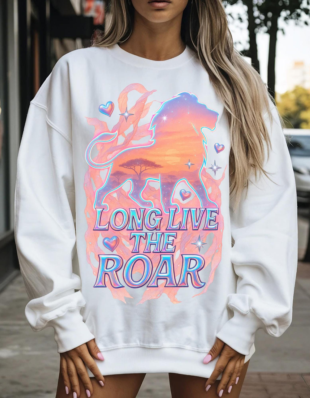 Long Live The Roar Sweatshirt: Unisex Cotton-Poly Blend