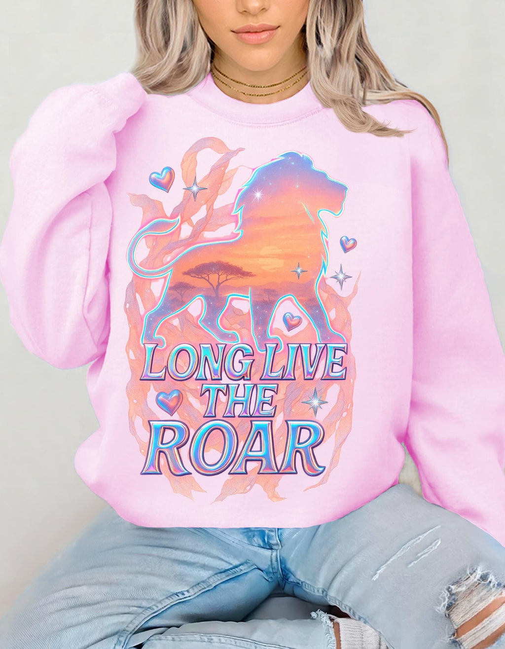Long Live The Roar Sweatshirt: Unisex Cotton-Poly Blend