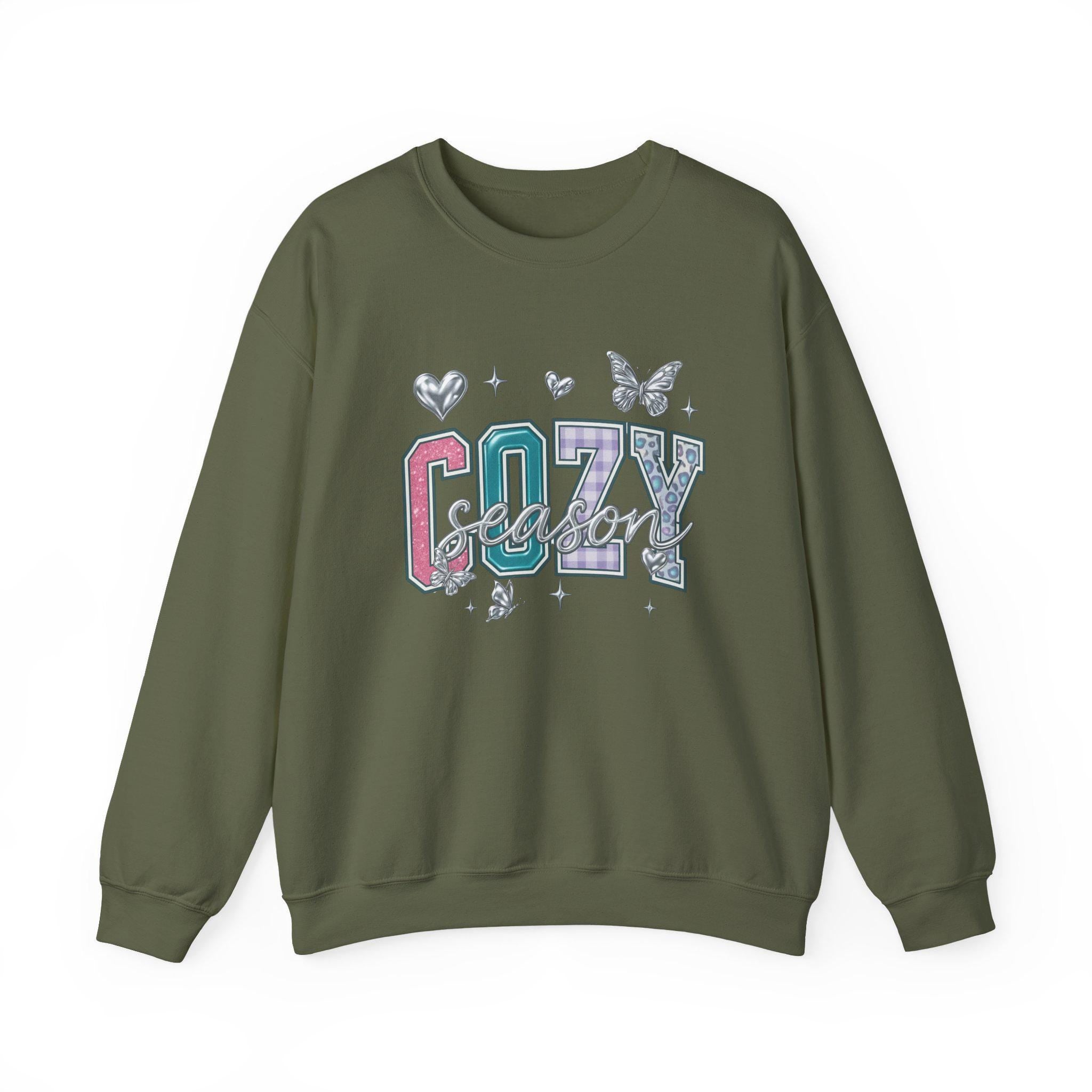 Cozy Season Unisex Crewneck Sweatshirt: Comfortable Cotton-Poly Blend for Casual Wear