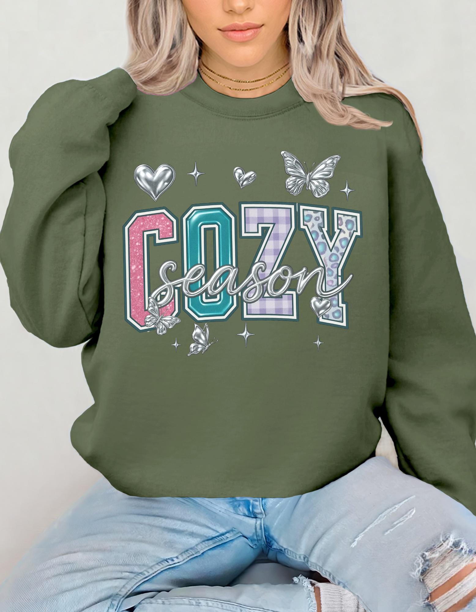 Cozy Season Unisex Crewneck Sweatshirt: Comfortable Cotton-Poly Blend for Casual Wear