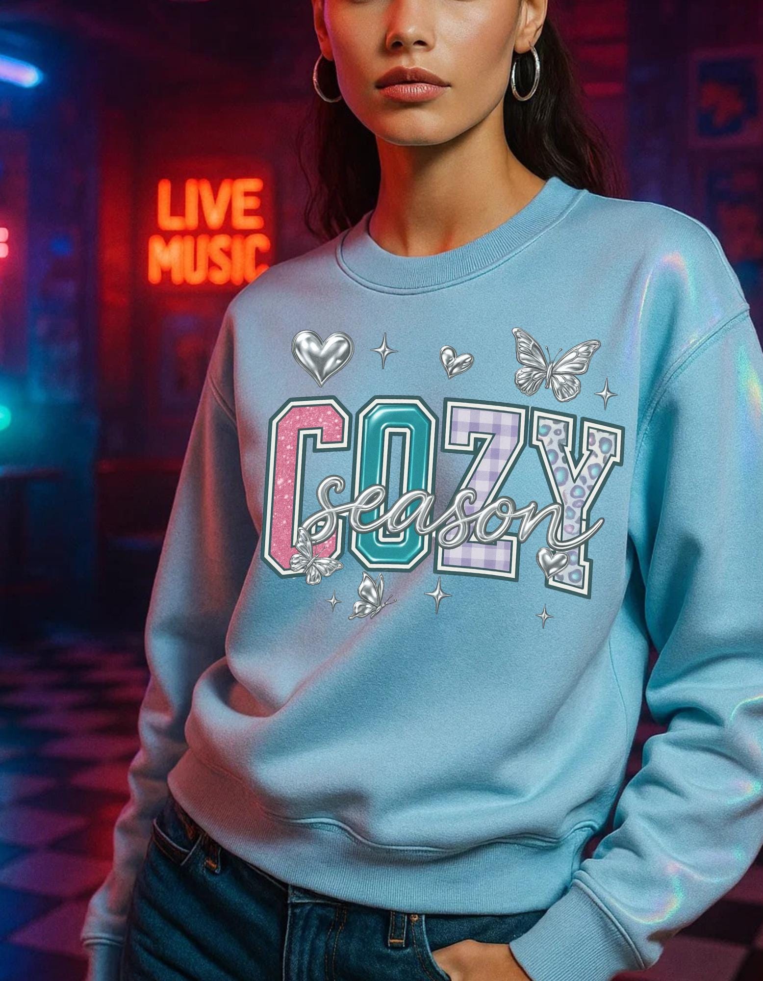 Cozy Season Unisex Crewneck Sweatshirt: Comfortable Cotton-Poly Blend for Casual Wear