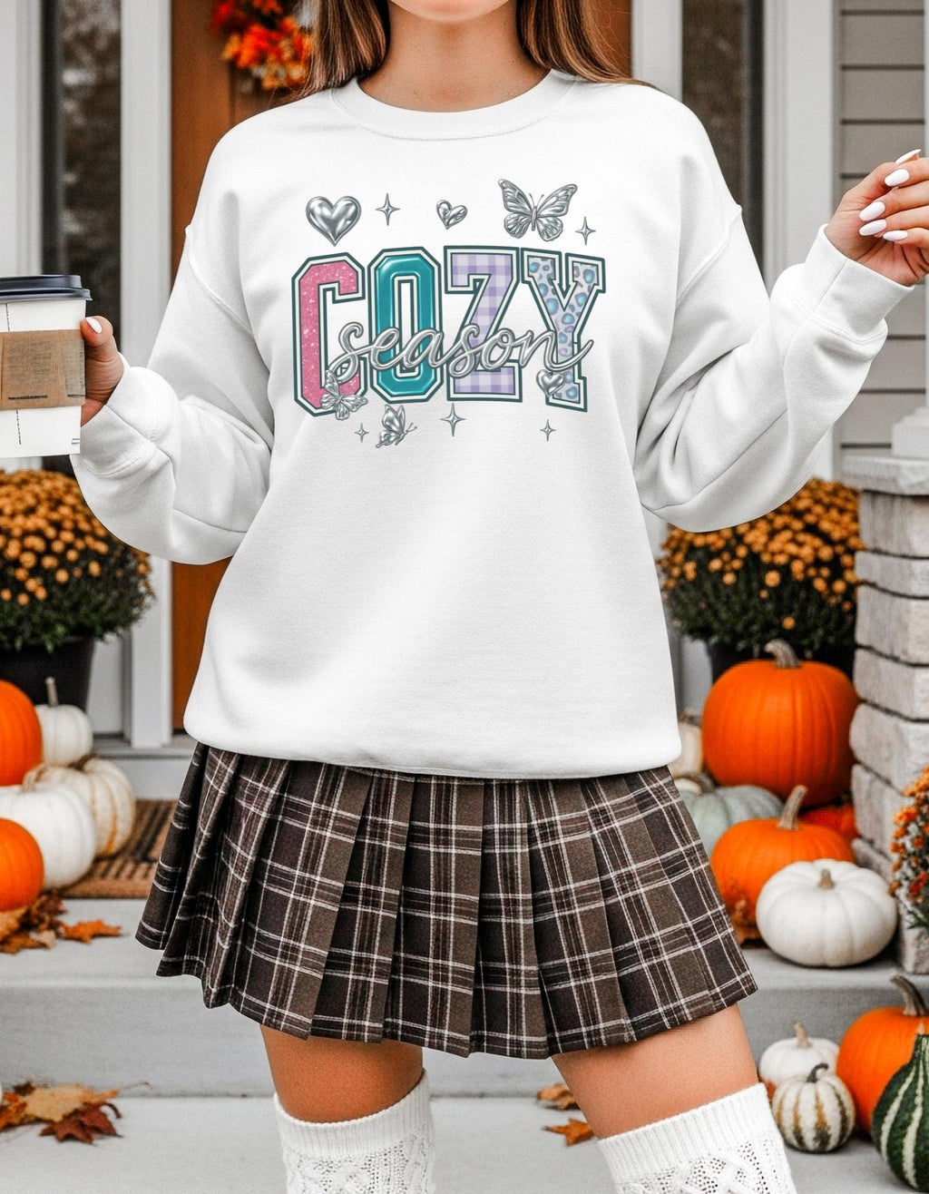 Cozy Season Unisex Crewneck Sweatshirt: Comfortable Cotton-Poly Blend for Casual Wear