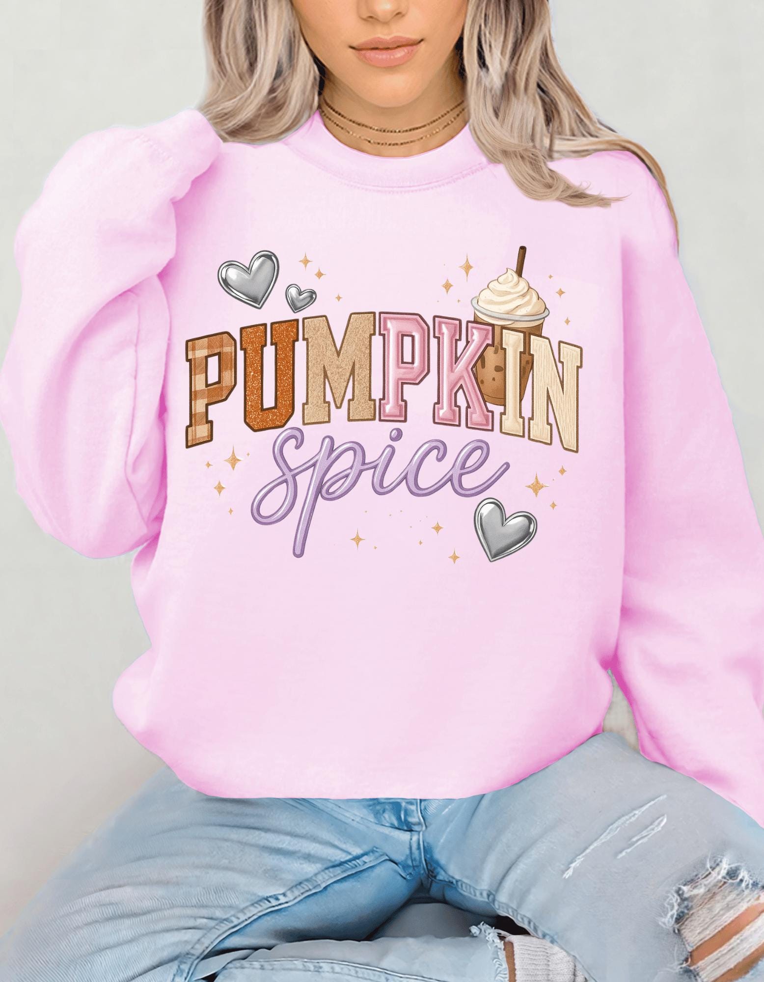 Cozy Autumn Pumpkin Spice Crewneck Sweatshirt - Trendy Fall Vibes Apparel for Seasonal Lovers