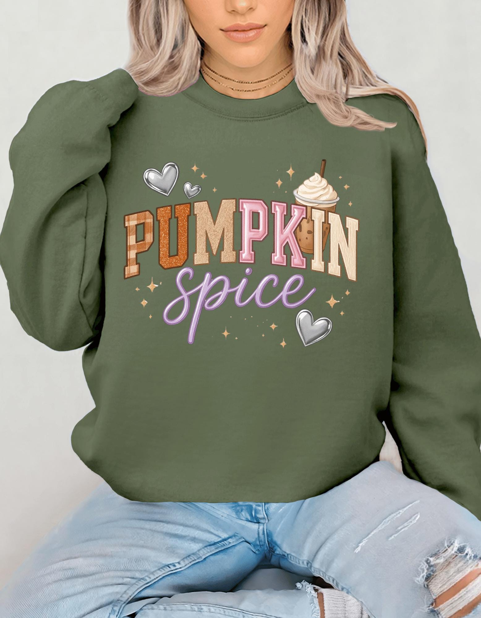 Cozy Autumn Pumpkin Spice Crewneck Sweatshirt - Trendy Fall Vibes Apparel for Seasonal Lovers
